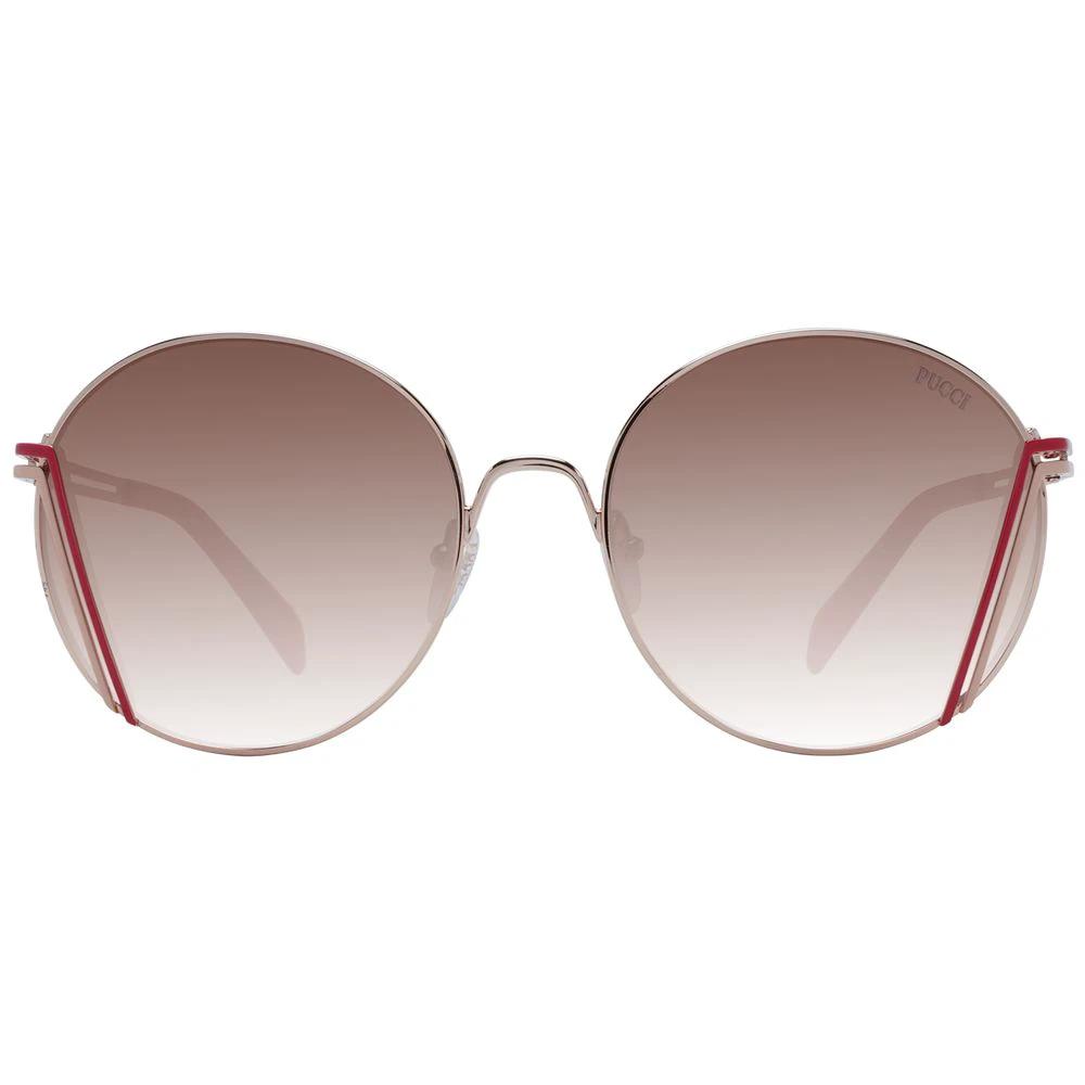 Lunettes de soleil Emilio Pucci en métal doré rose