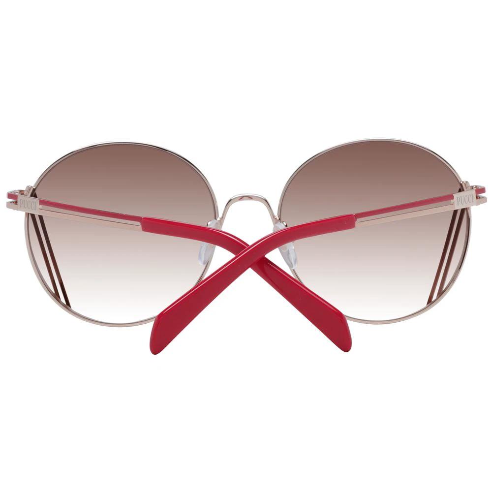 Lunettes de soleil Emilio Pucci en métal doré rose
