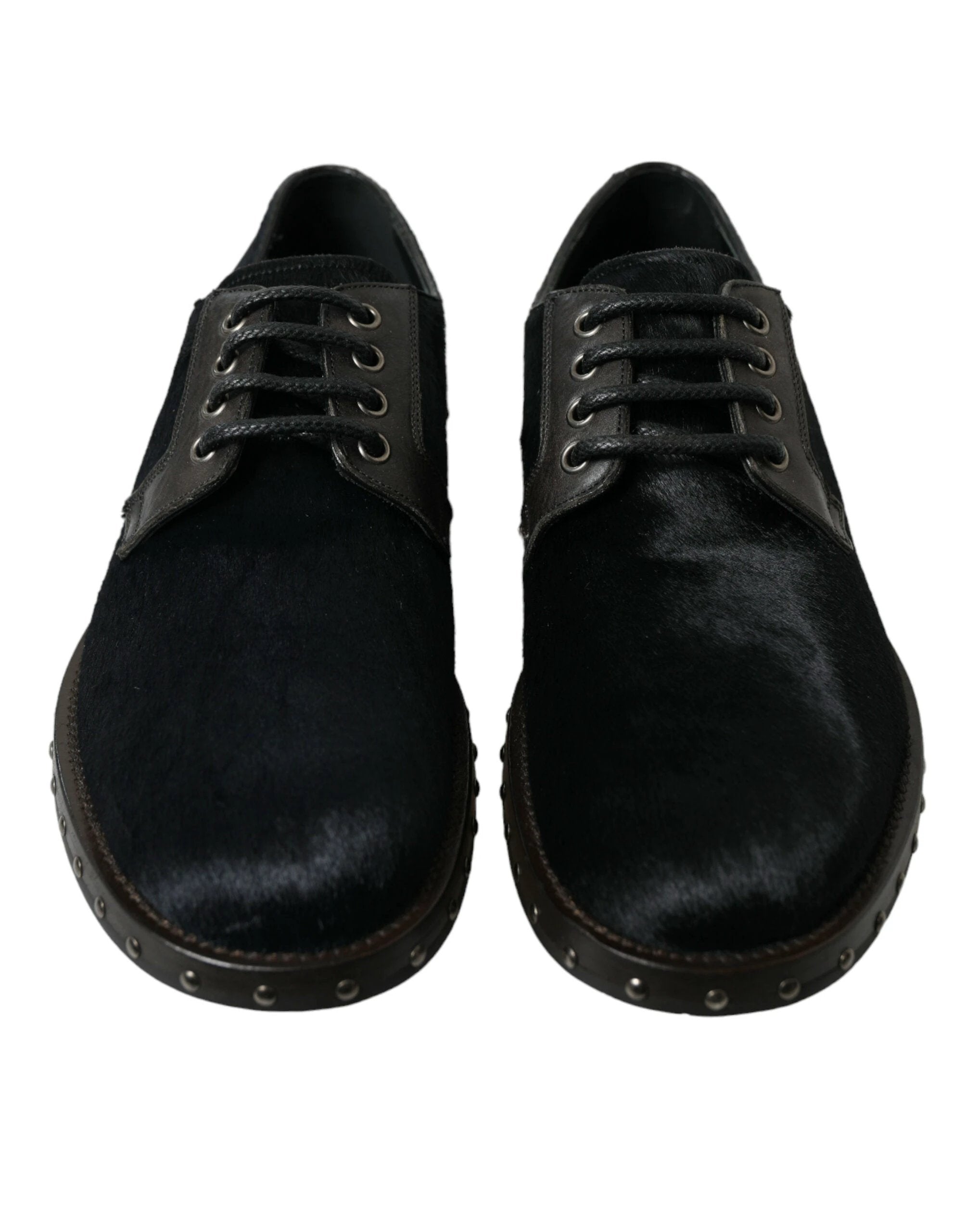 Dolce & Gabbana Black Stable Fur Derby SAN PIETRO Dress Shoes by Dolce & Gabbana