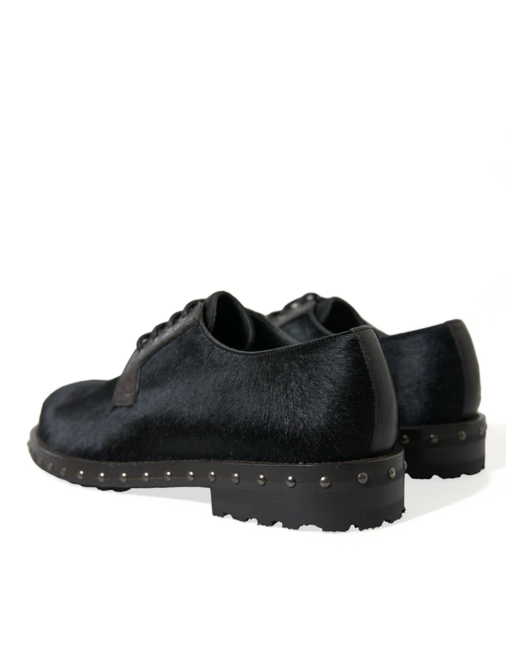 Dolce & Gabbana Black Stable Fur Derby SAN PIETRO Dress Shoes by Dolce & Gabbana