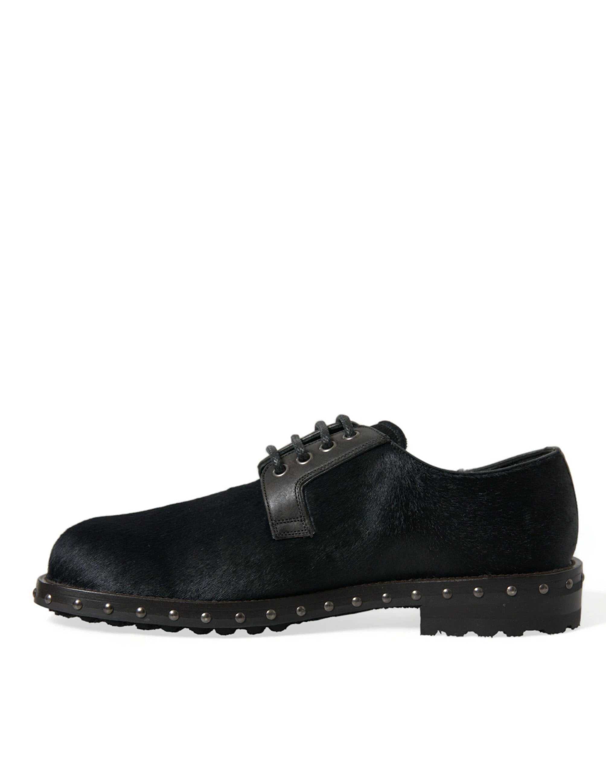 Dolce & Gabbana Black Stable Fur Derby SAN PIETRO Dress Shoes by Dolce & Gabbana