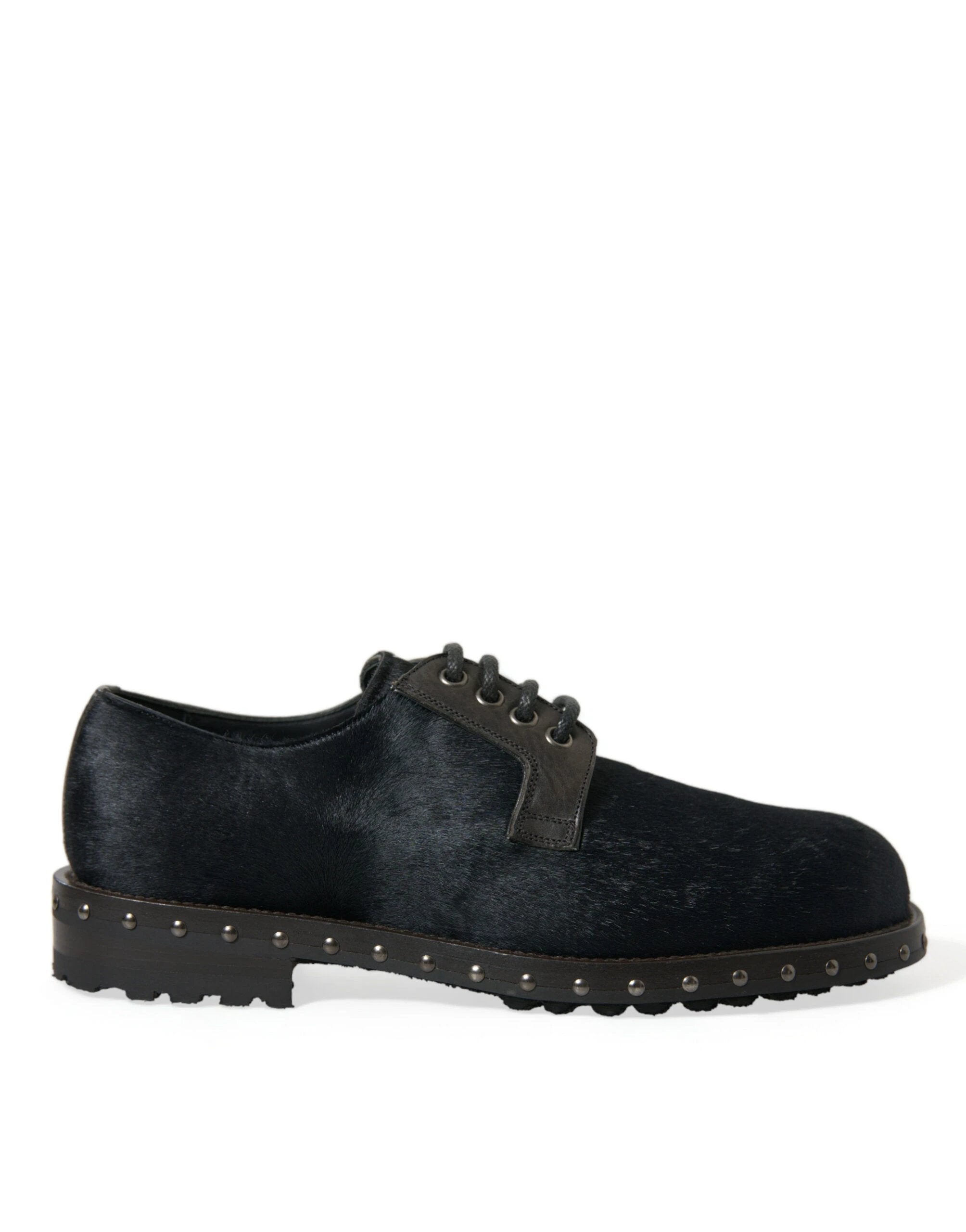 Dolce & Gabbana Black Stable Fur Derby SAN PIETRO Dress Shoes by Dolce & Gabbana
