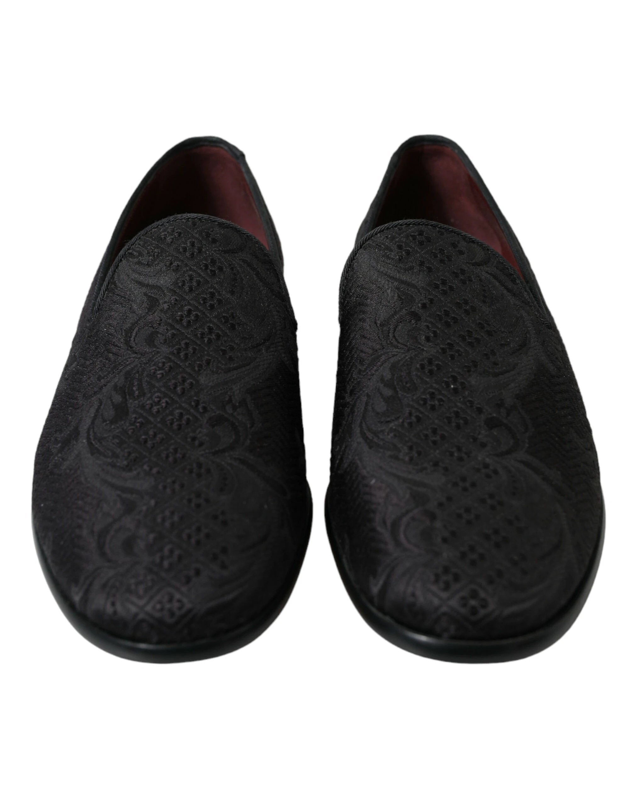 Dolce & Gabbana Black Brocade Men Slip On Loafer Dress Shoes by Dolce & Gabbana