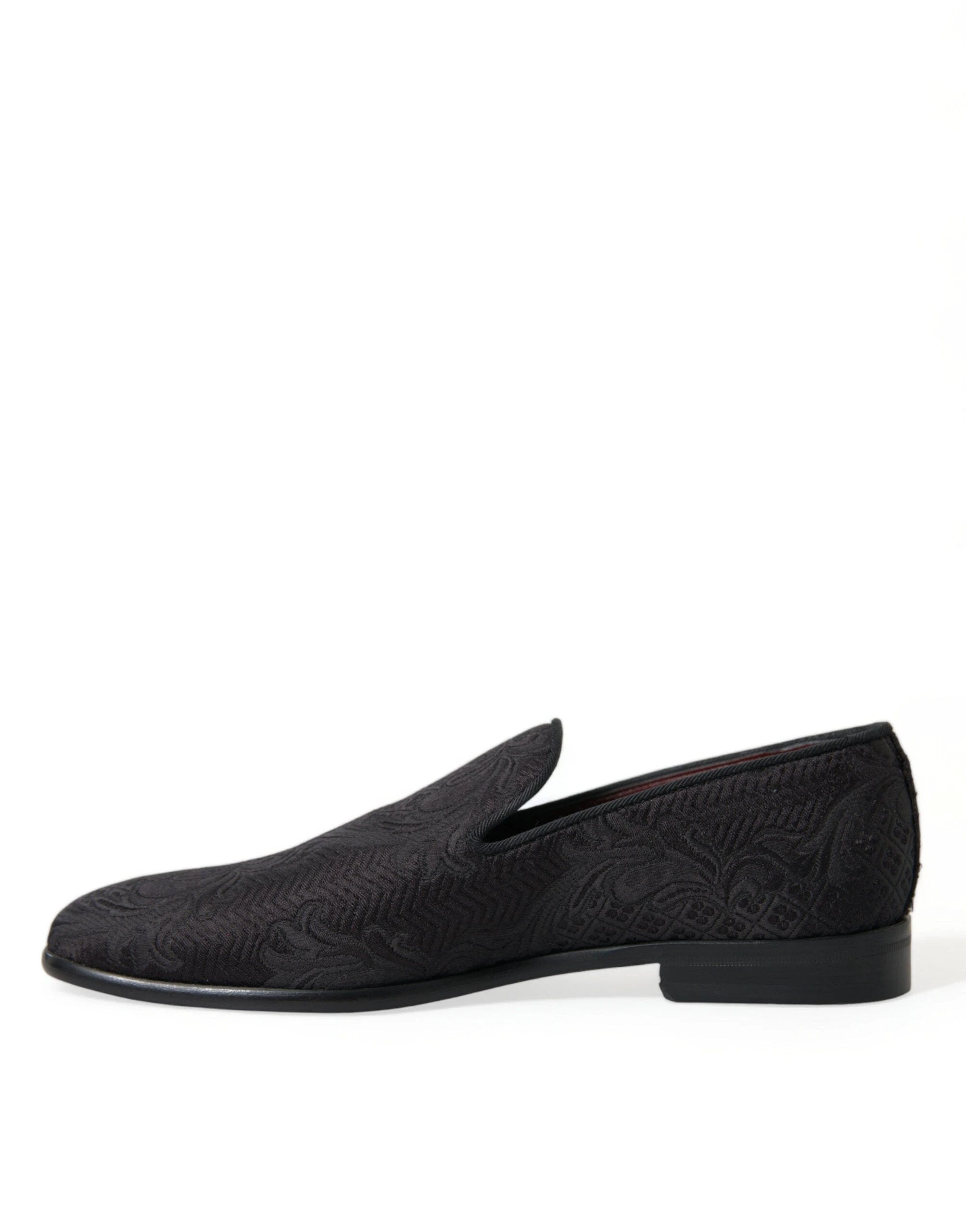 Dolce & Gabbana Black Brocade Men Slip On Loafer Dress Shoes by Dolce & Gabbana