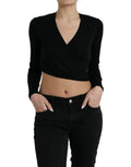 Dolce & Gabbana Black Wool V-neck Crossed Cardigan Sweater by Dolce & Gabbana