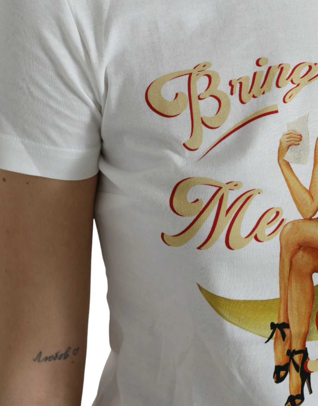 Dolce & Gabbana White Bring Me To The Moon T-shirt Top by Dolce & Gabbana