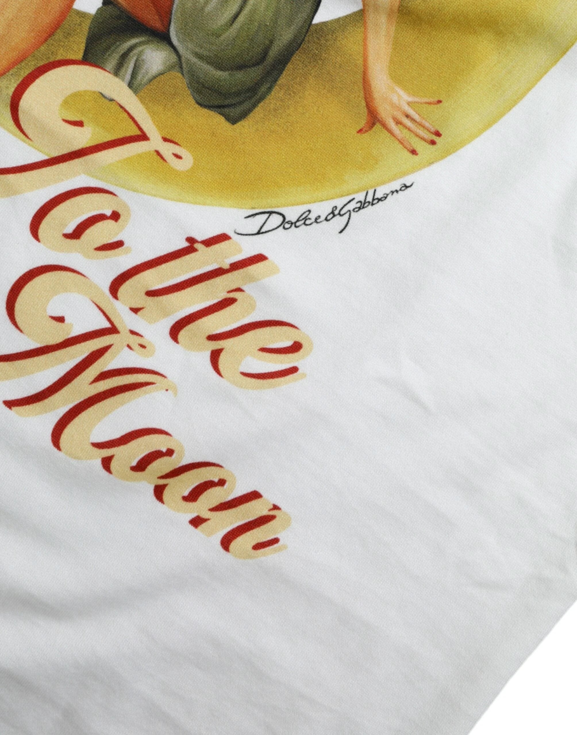Dolce & Gabbana White Bring Me To The Moon T-shirt Top by Dolce & Gabbana