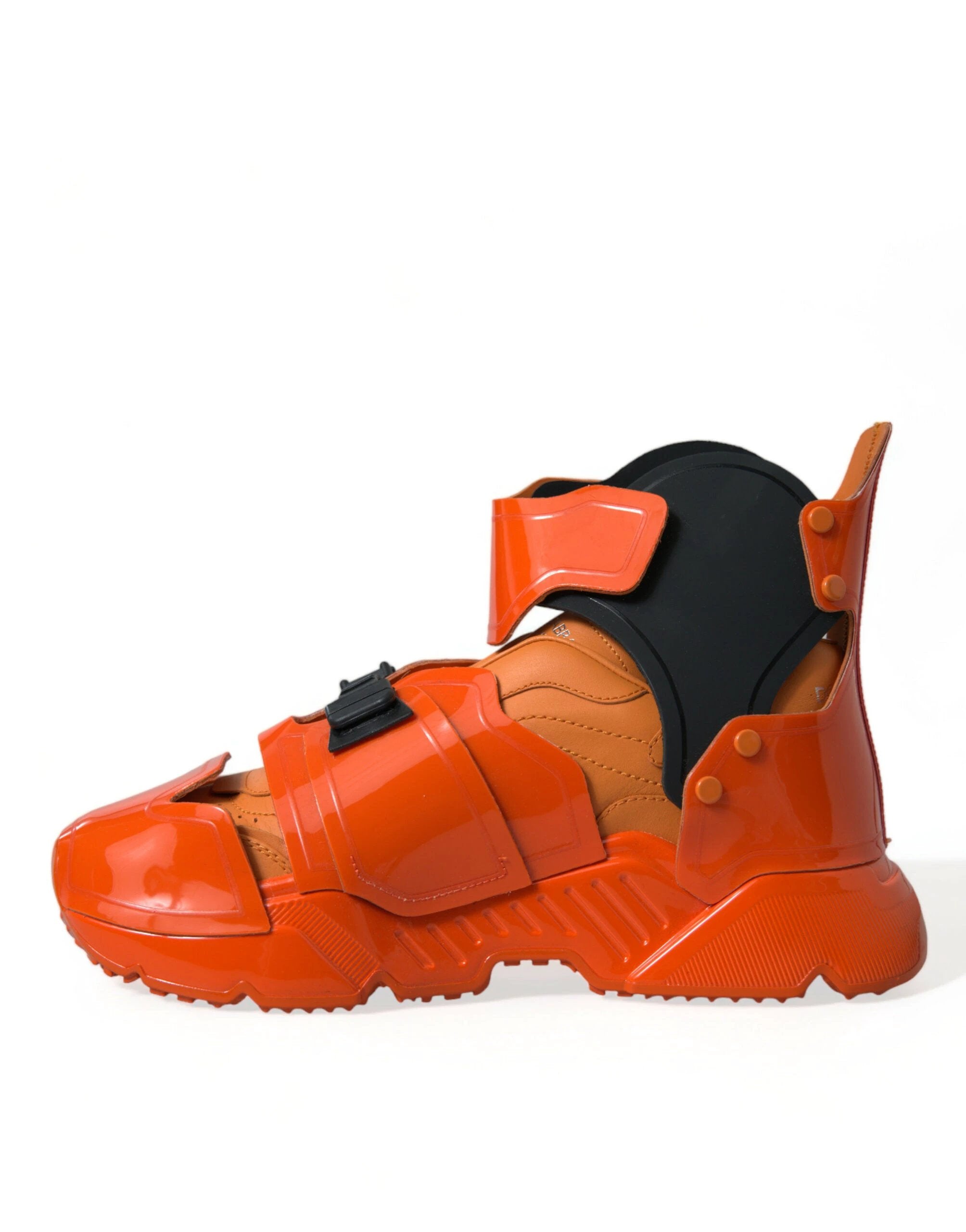 Dolce & Gabbana Orange Multi Panel Chunky High Top Sneakers Shoes by Dolce & Gabbana