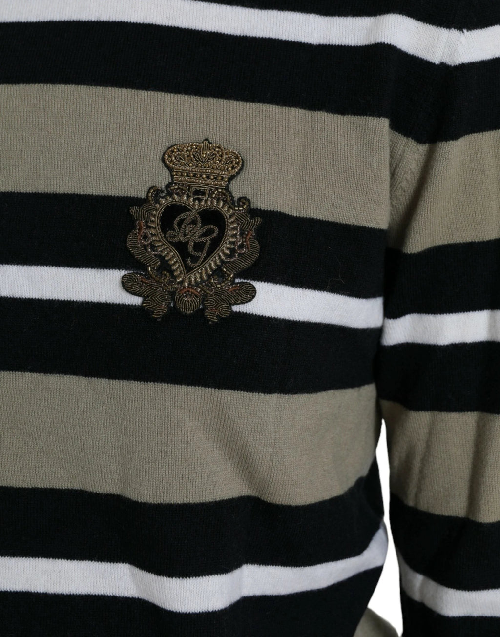 Dolce & Gabbana Multicolor Stripe Wool Logo Pullover Sweater by Dolce & Gabbana