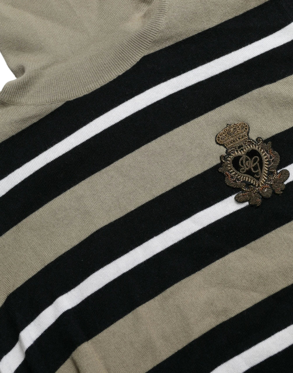 Dolce & Gabbana Multicolor Stripe Wool Logo Pullover Sweater by Dolce & Gabbana