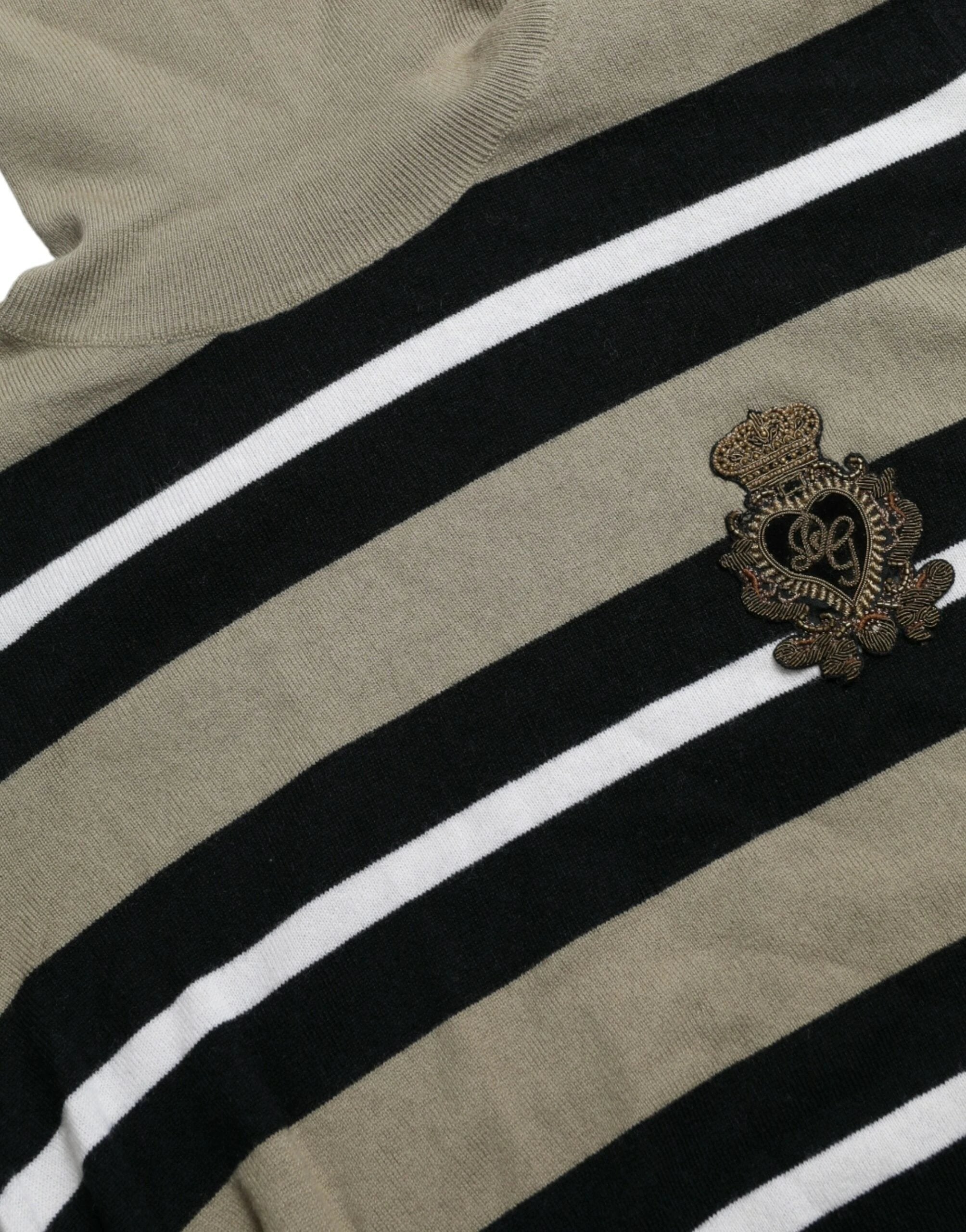 Dolce & Gabbana Multicolor Stripe Wool Logo Pullover Sweater by Dolce & Gabbana