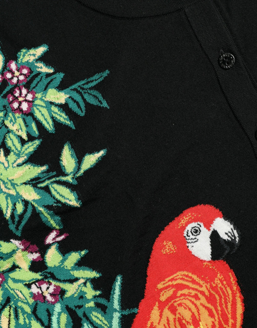 Dolce & Gabbana Black Bird Wool Long Sleeve Cardigan Sweater by Dolce & Gabbana