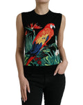 Dolce & Gabbana Black Jungle Crew Neck Sleeveless Tank Top by Dolce & Gabbana