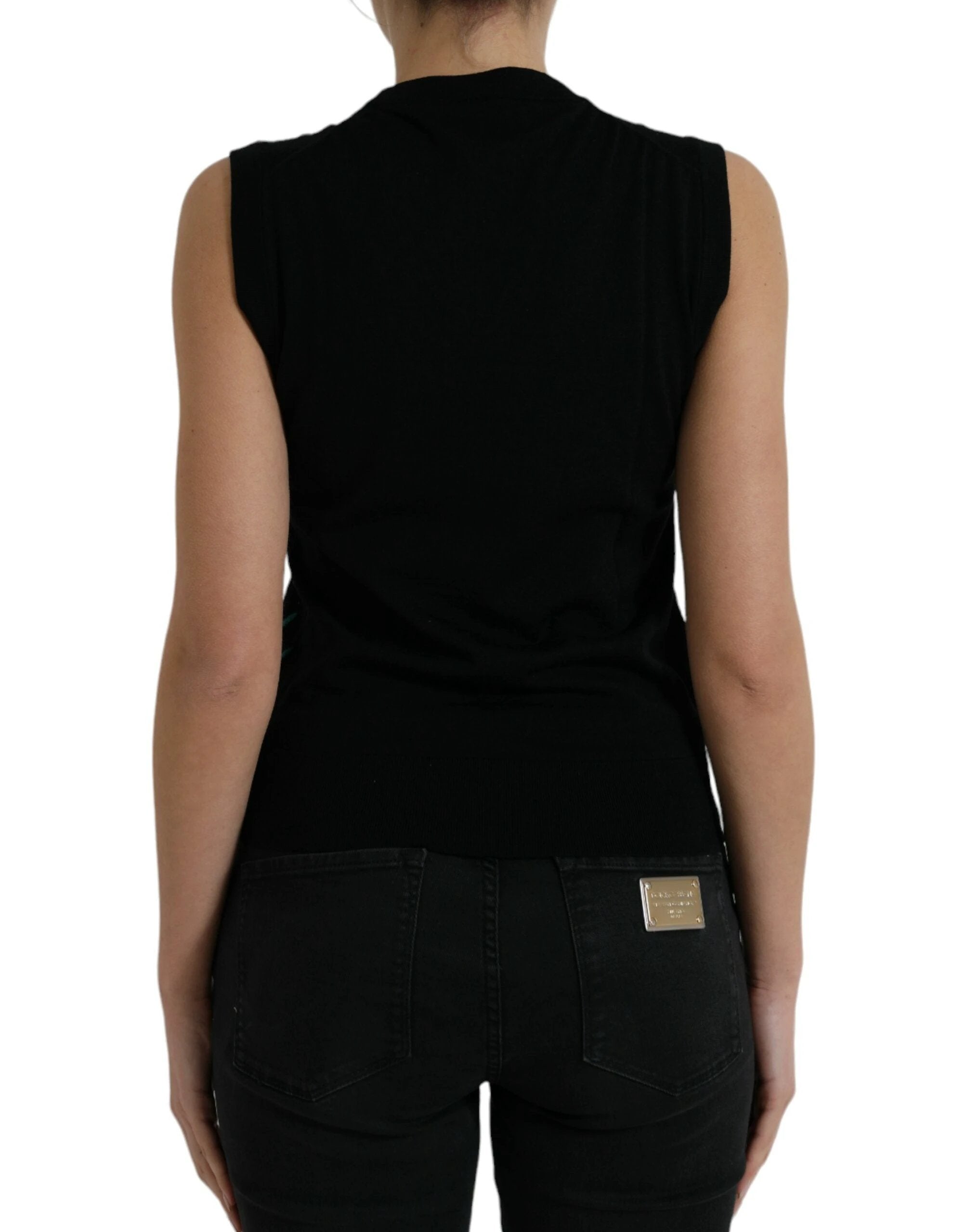 Dolce & Gabbana Black Jungle Crew Neck Sleeveless Tank Top by Dolce & Gabbana