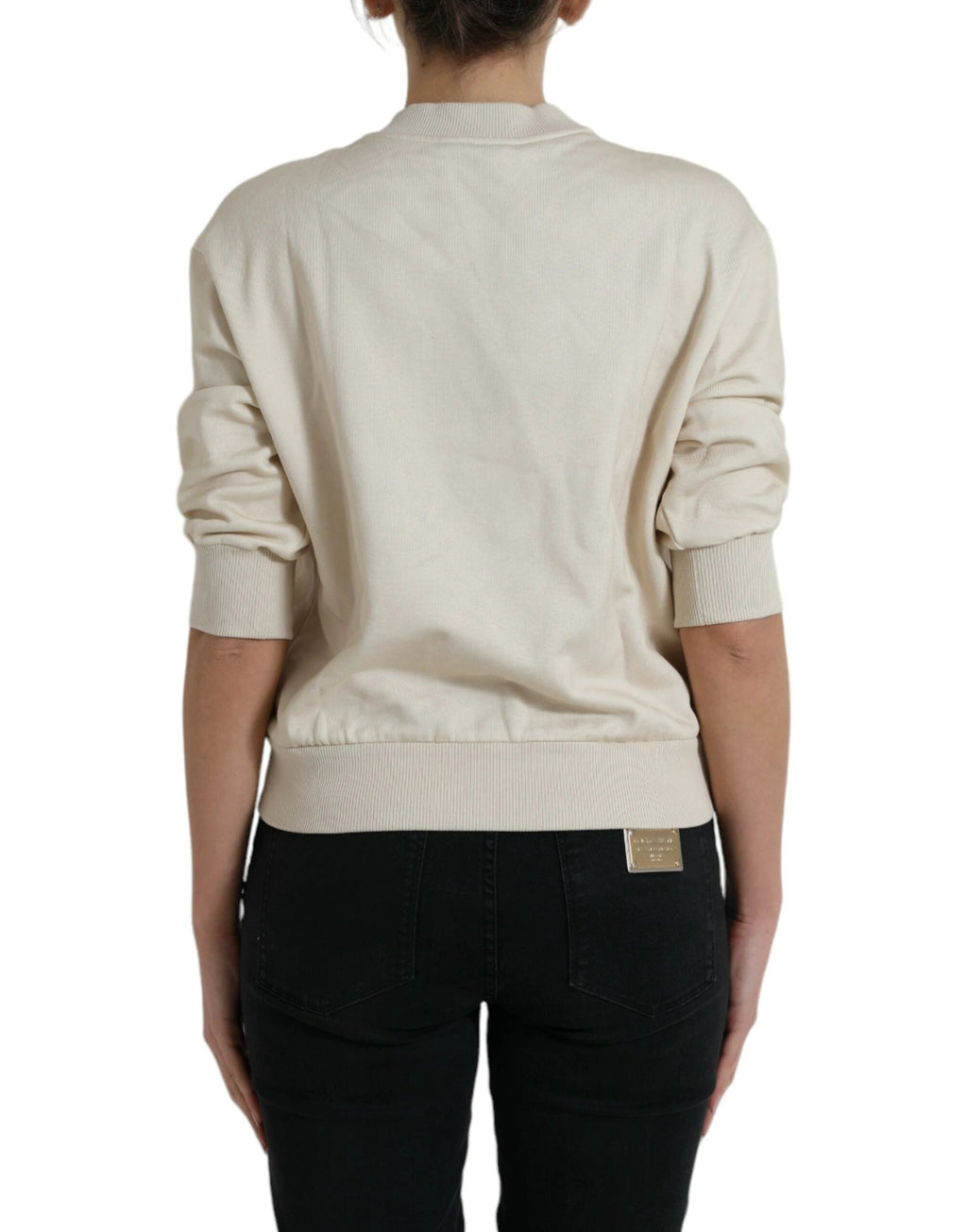 Dolce & Gabbana Beige Jungle Printed Cotton Pullover Sweater by Dolce & Gabbana