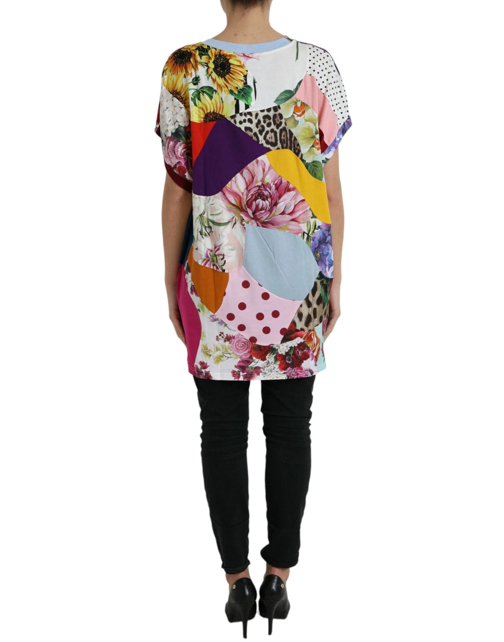 Dolce & Gabbana Multicolor Patchwork Cotton Silk Blouse Top by Dolce & Gabbana