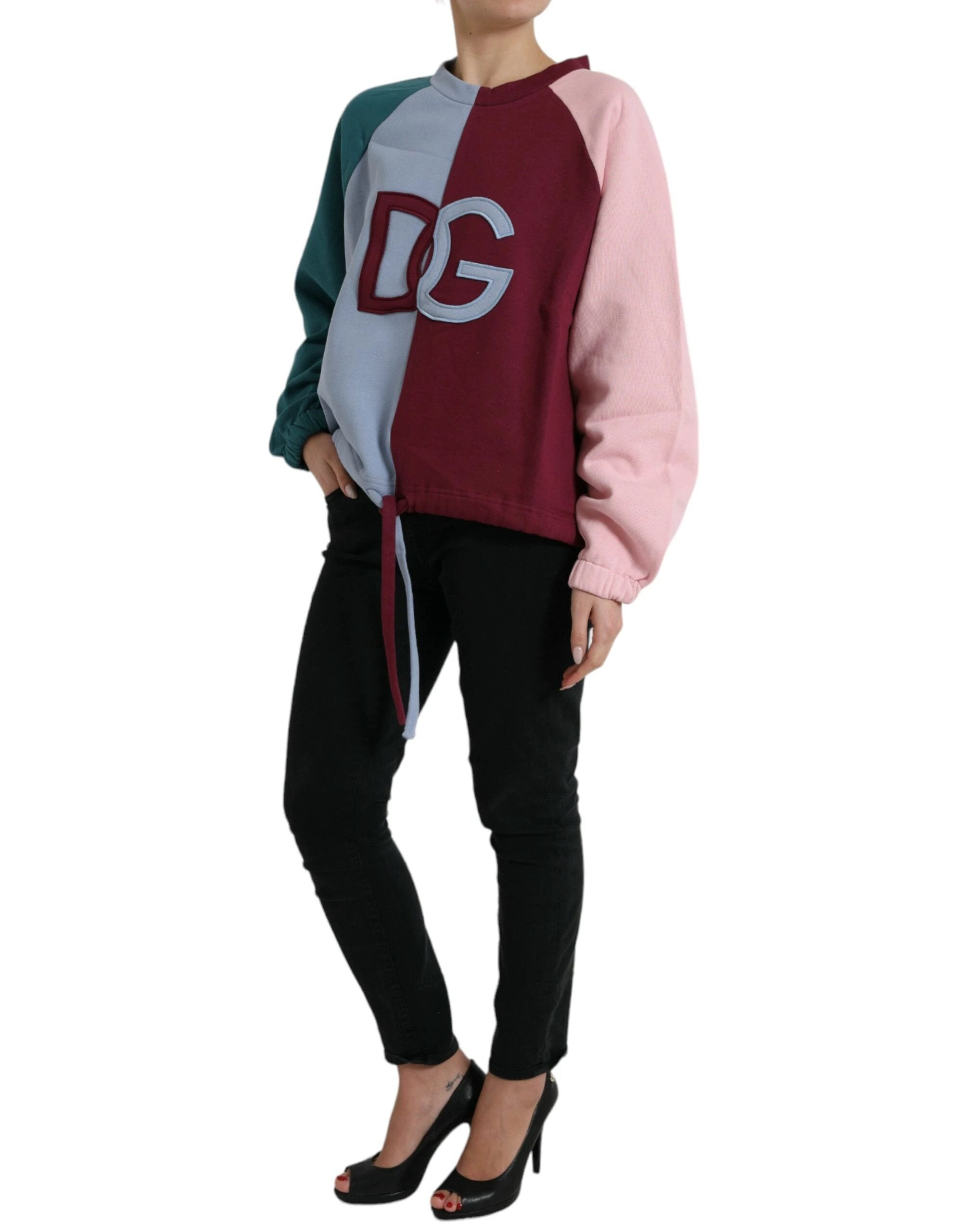 Dolce & Gabbana Multicolor Cotton Crewneck Pullover Sweater by Dolce & Gabbana