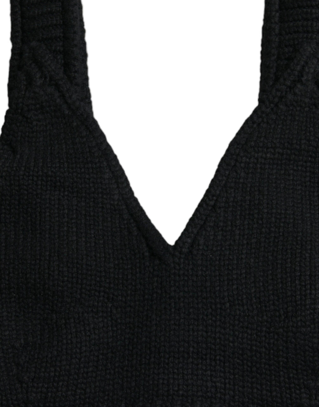 Dolce & Gabbana Black Cropped Cashmere V-neck Bustier Top by Dolce & Gabbana