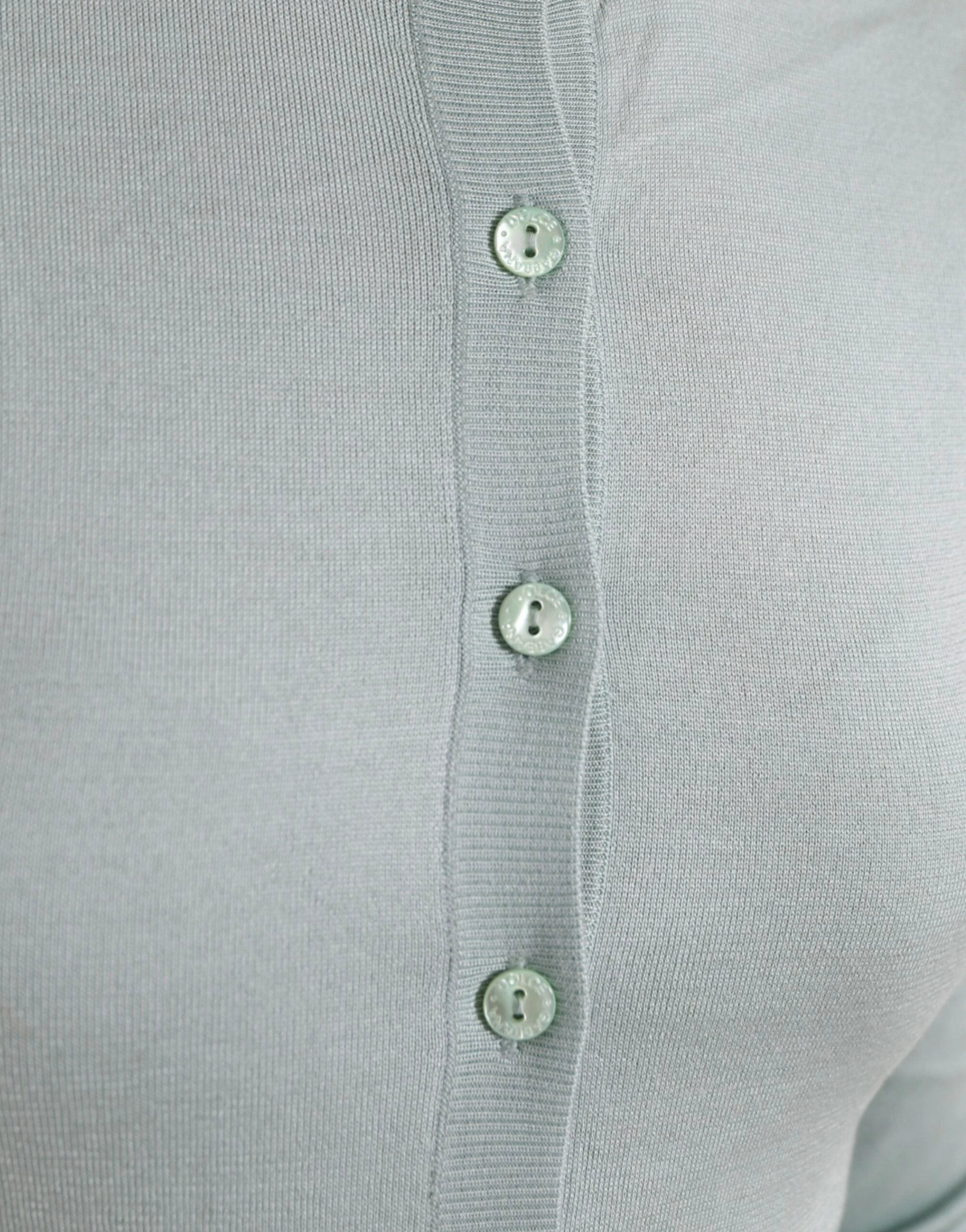 Dolce & Gabbana Light Blue Silk Crew Neck Cardigan Sweater by Dolce & Gabbana