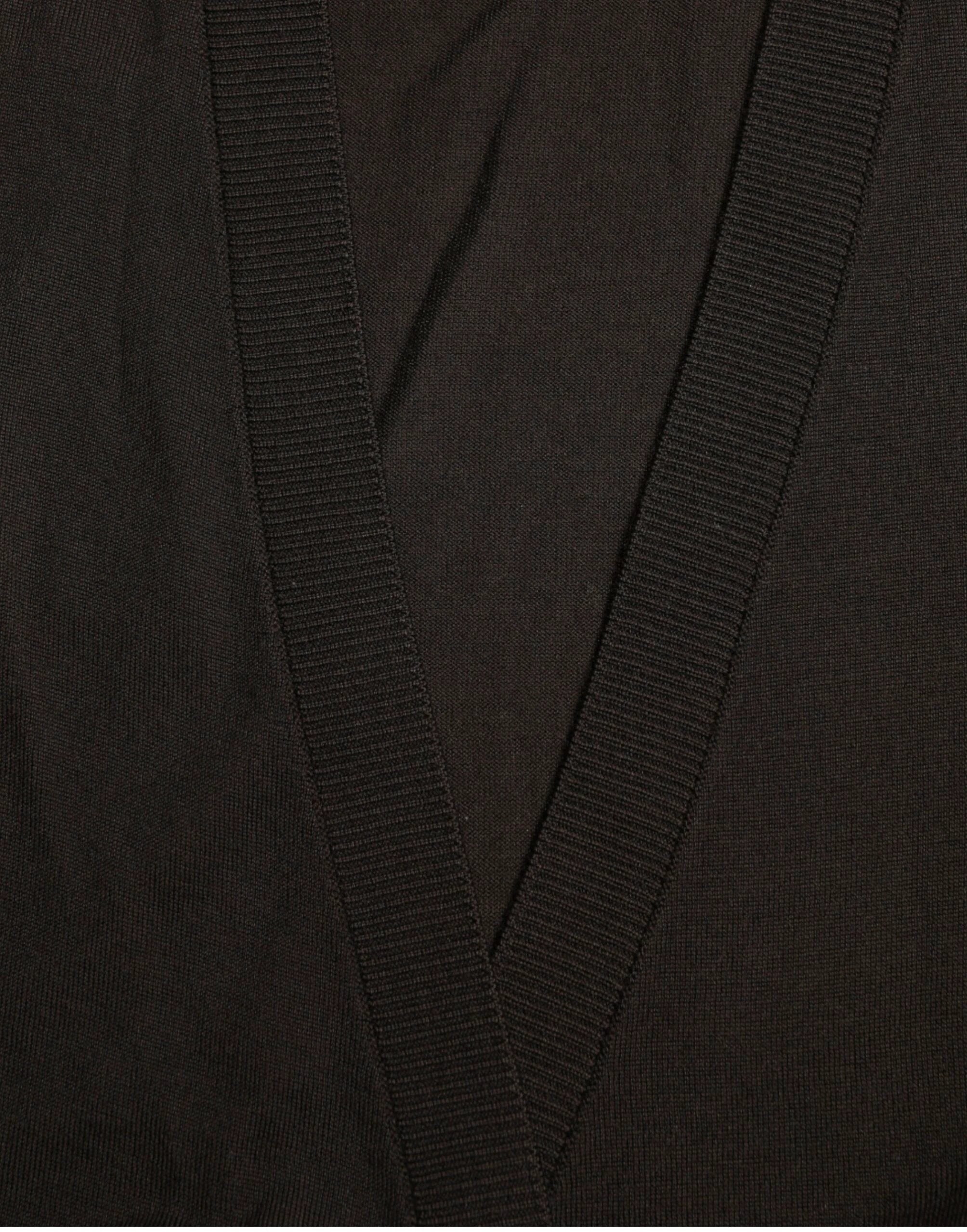 Dolce & Gabbana Black Wool V-neck Crossed Cardigan Sweater by Dolce & Gabbana