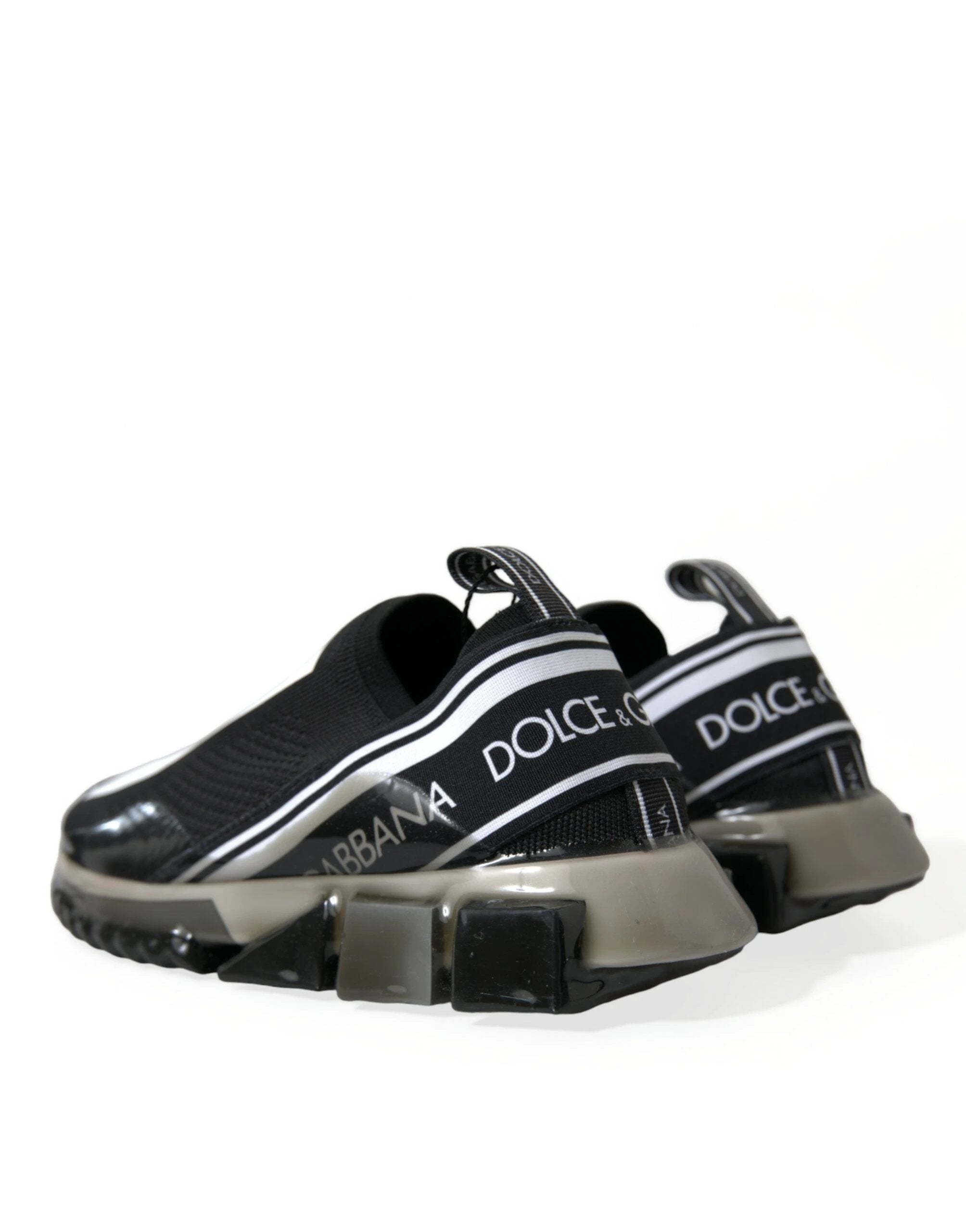 Dolce & Gabbana Black White Slip On Sneakers Sorrento Shoes by Dolce & Gabbana