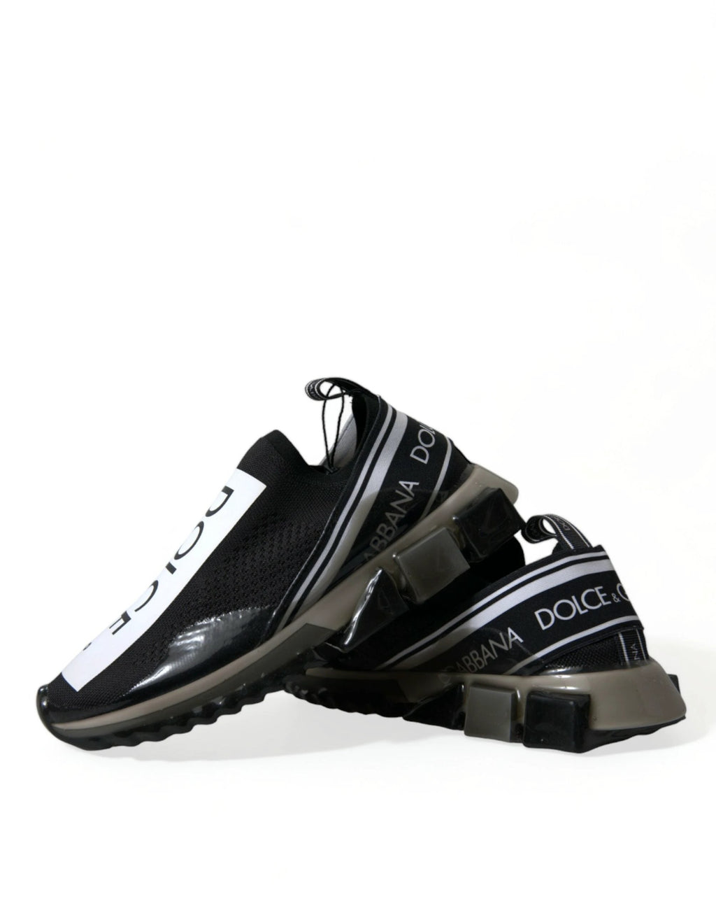 Dolce & Gabbana Black White Slip On Sneakers Sorrento Shoes by Dolce & Gabbana