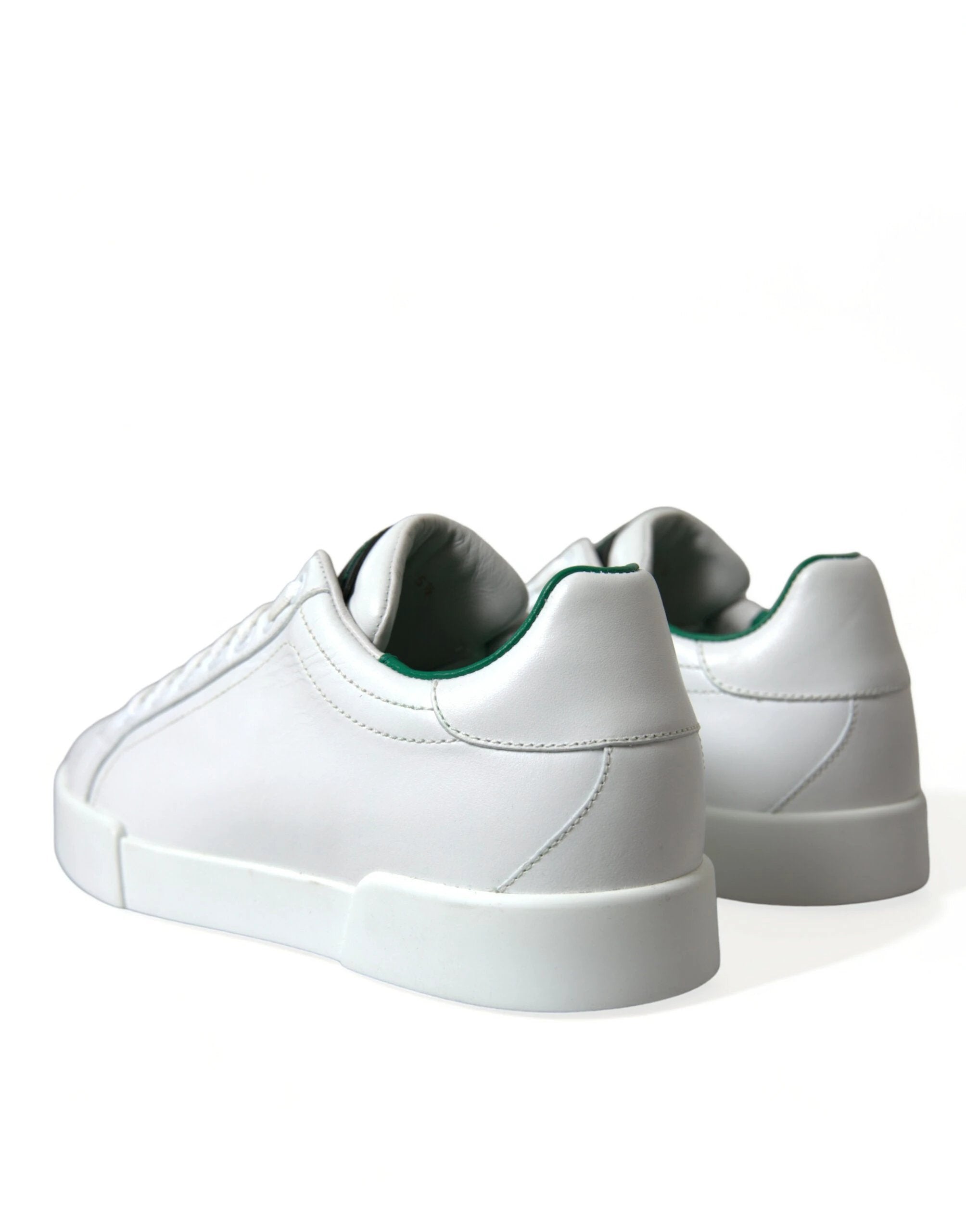 Dolce & Gabbana White Green Leather Portofino Sneakers Shoes by Dolce & Gabbana