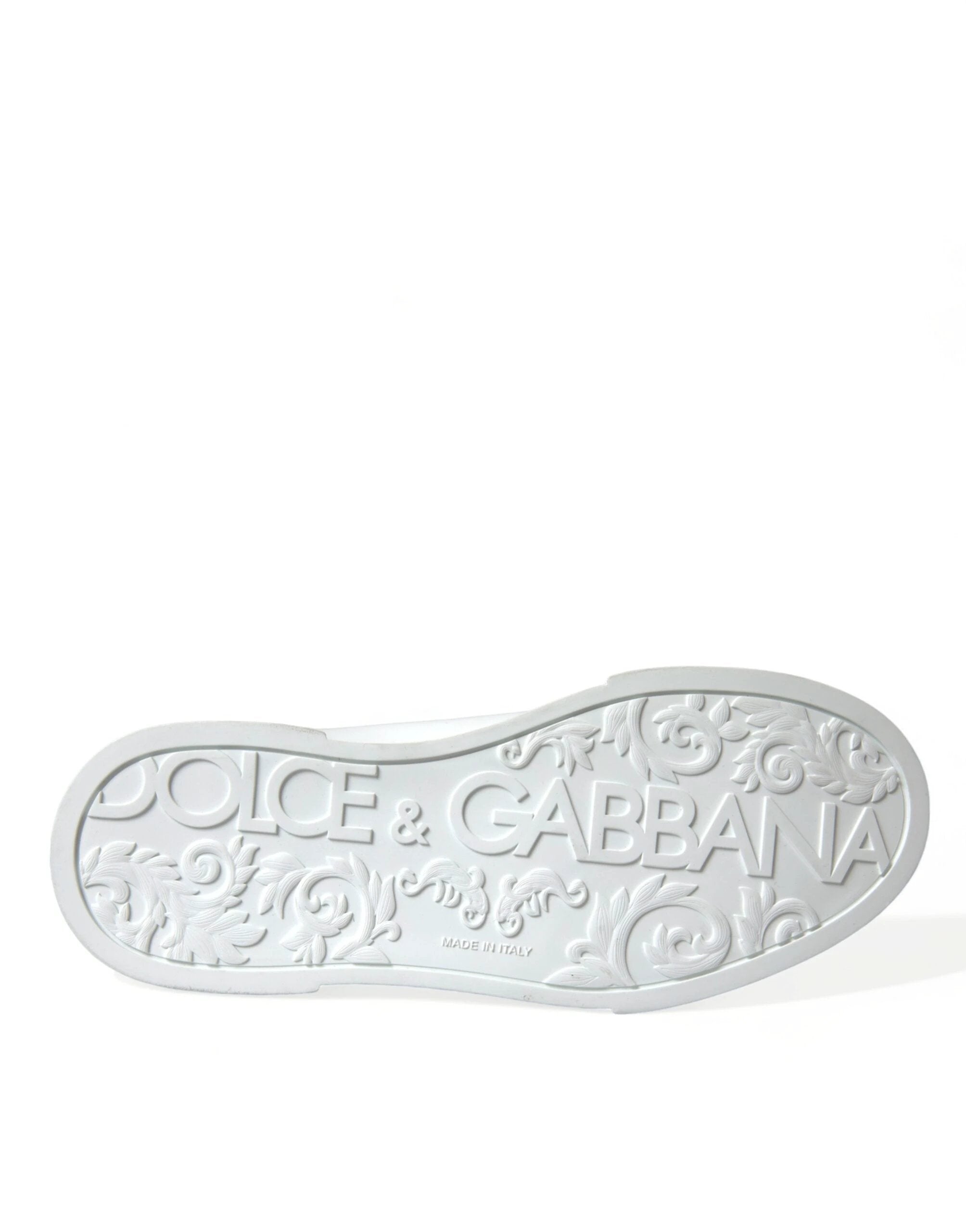 Dolce & Gabbana White Green Leather Portofino Sneakers Shoes by Dolce & Gabbana