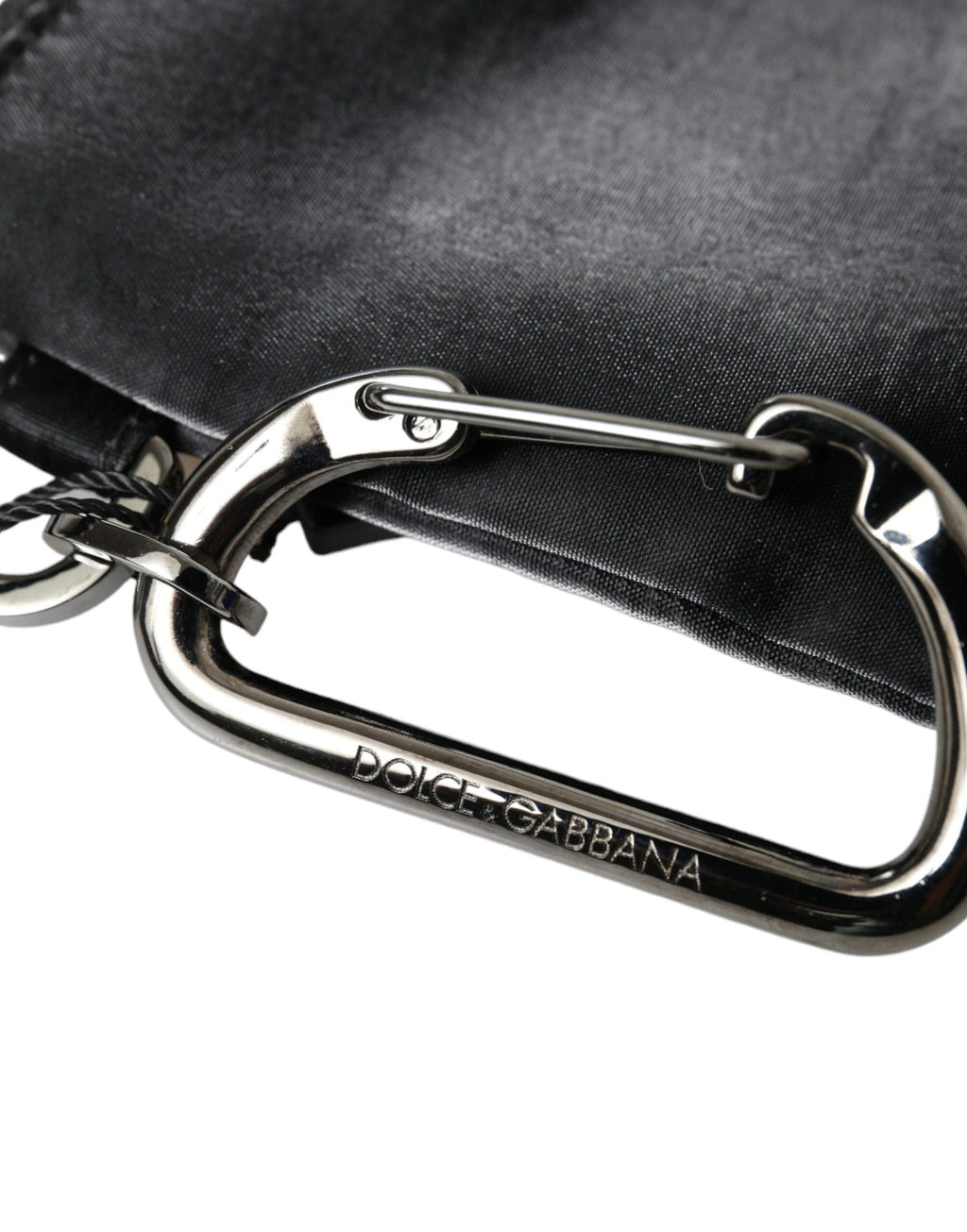 Dolce & Gabbana Black Nylon Logo Plaque Keyring Pouch Clutch Bag by Dolce & Gabbana
