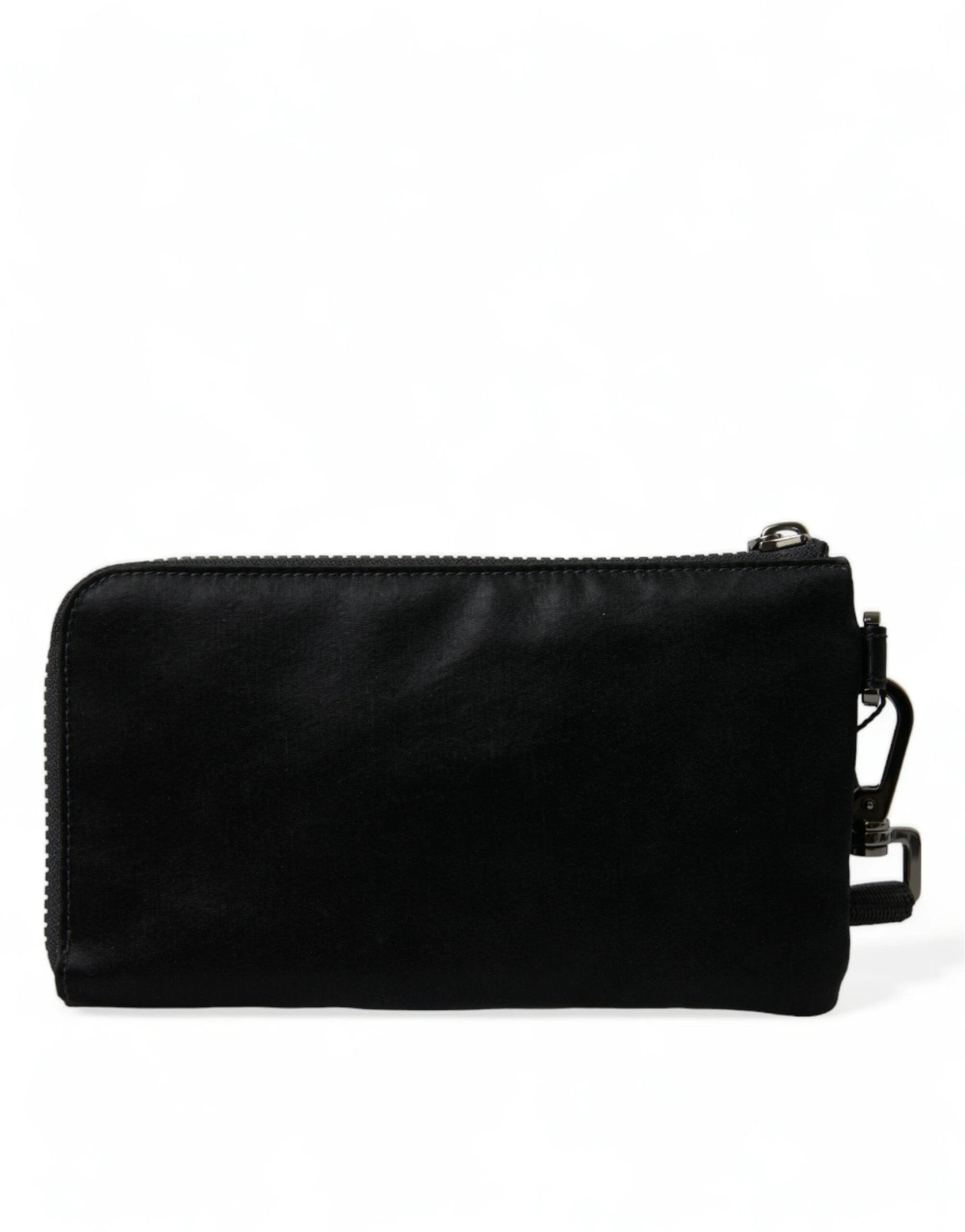 Dolce & Gabbana Black Nylon Logo Plaque Keyring Pouch Clutch Bag by Dolce & Gabbana