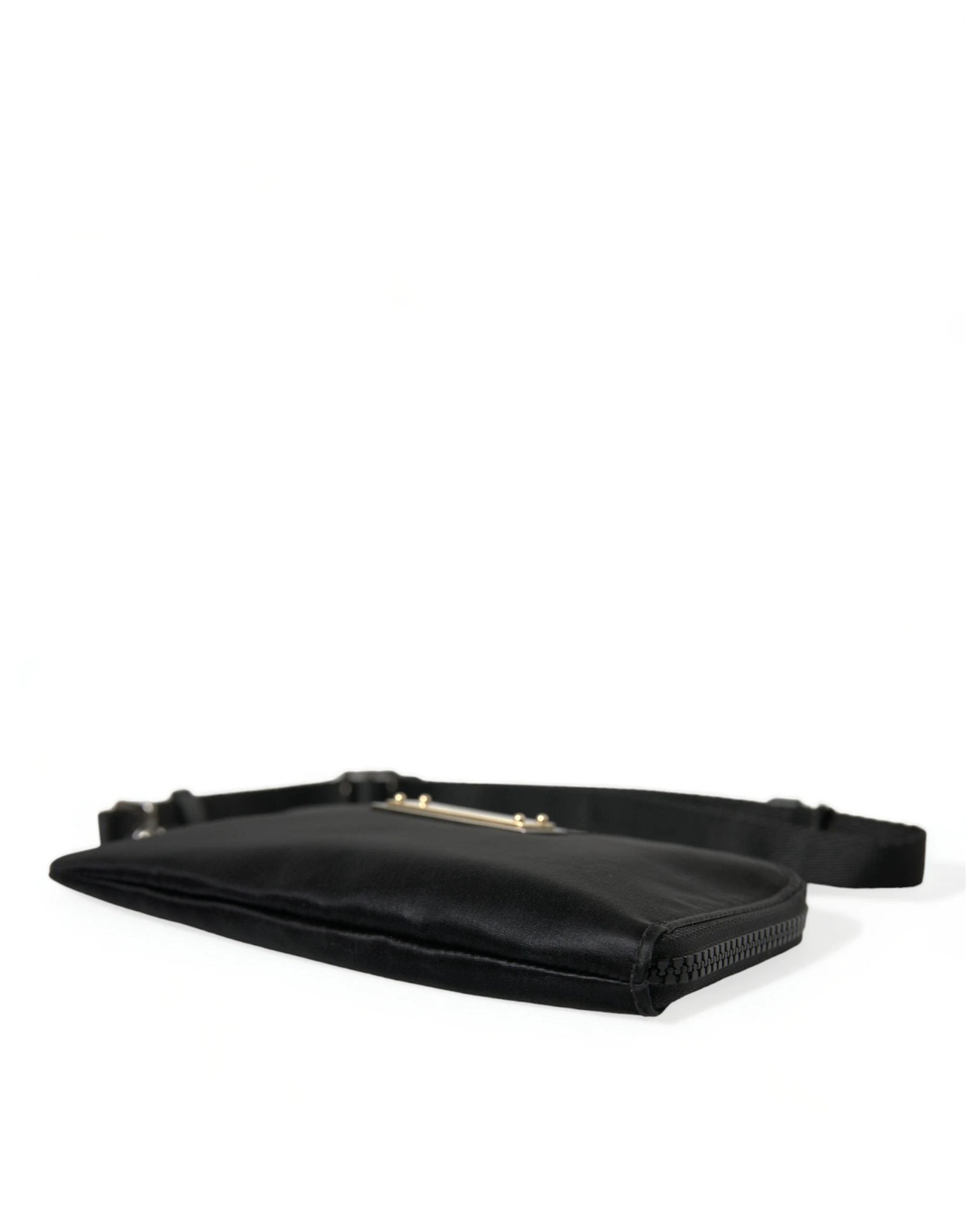 Dolce & Gabbana Black Nylon Logo Plaque Keyring Pouch Clutch Bag by Dolce & Gabbana