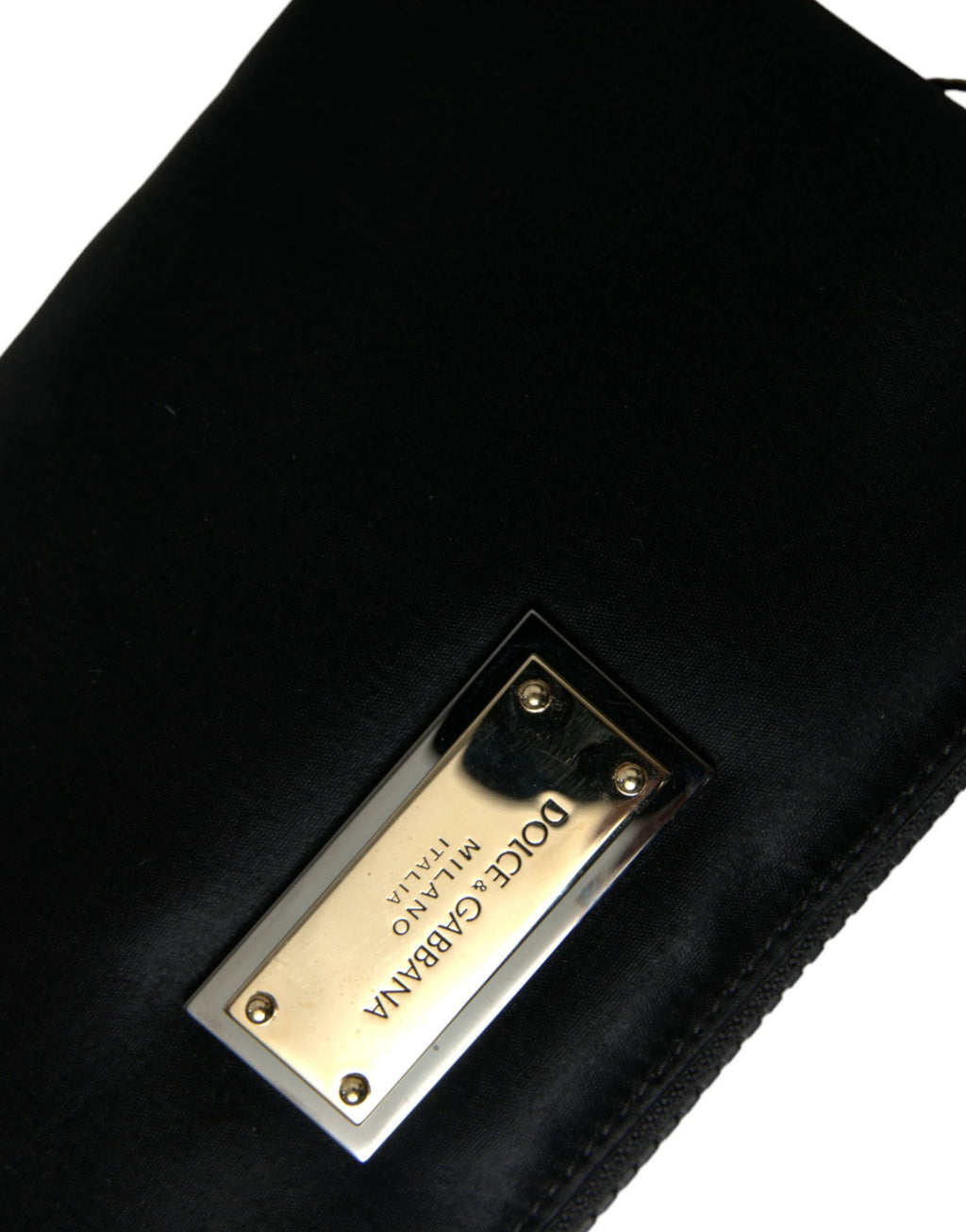 Dolce & Gabbana Black Nylon Logo Plaque Keyring Pouch Clutch Bag by Dolce & Gabbana