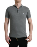 Dolce & Gabbana Gray Collared Short Sleeve Crown T-shirt by Dolce & Gabbana