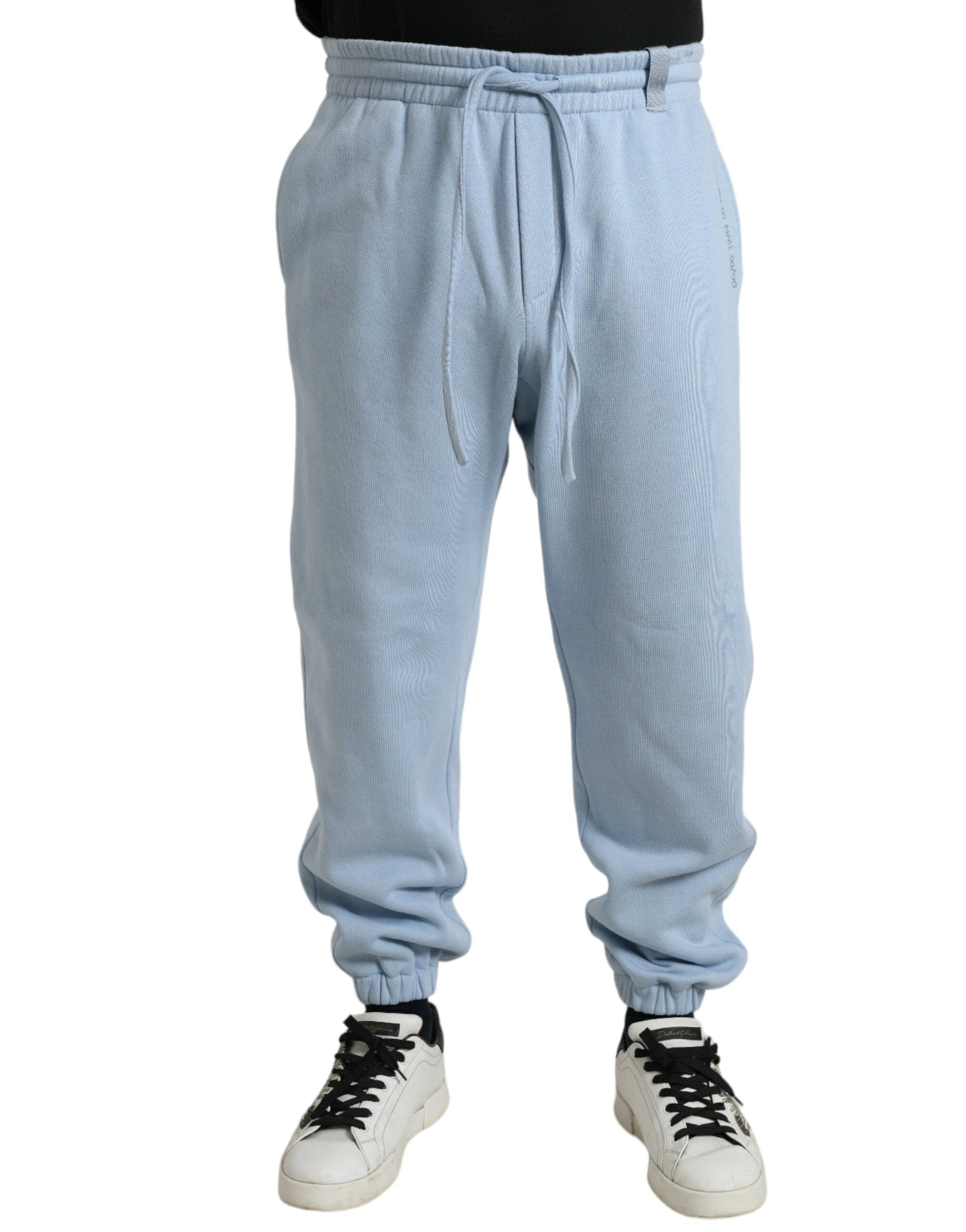 Dolce & Gabbana Light Blue Cotton Sweatpants Men Jogger Pants by Dolce & Gabbana
