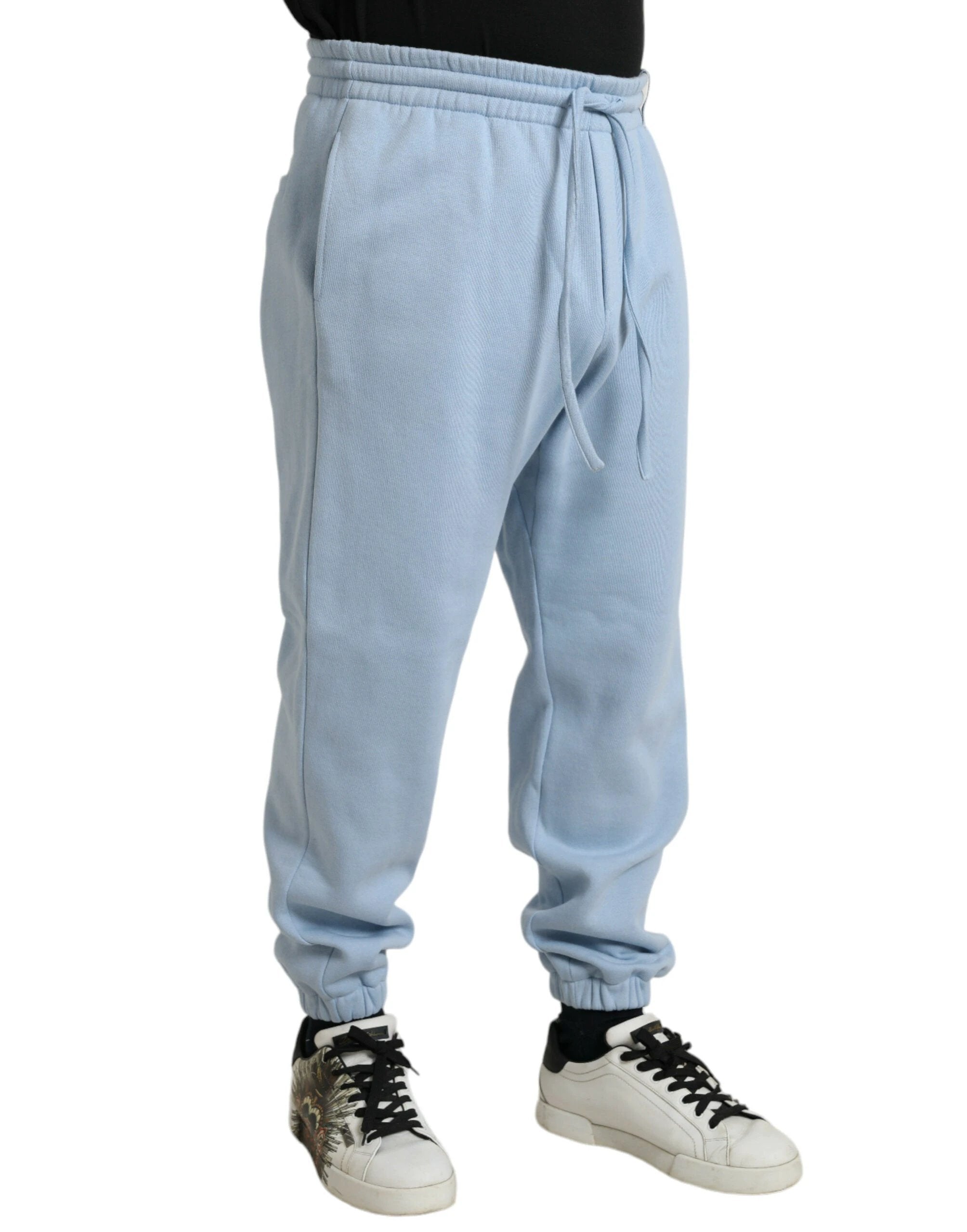 Dolce & Gabbana Light Blue Cotton Sweatpants Men Jogger Pants by Dolce & Gabbana