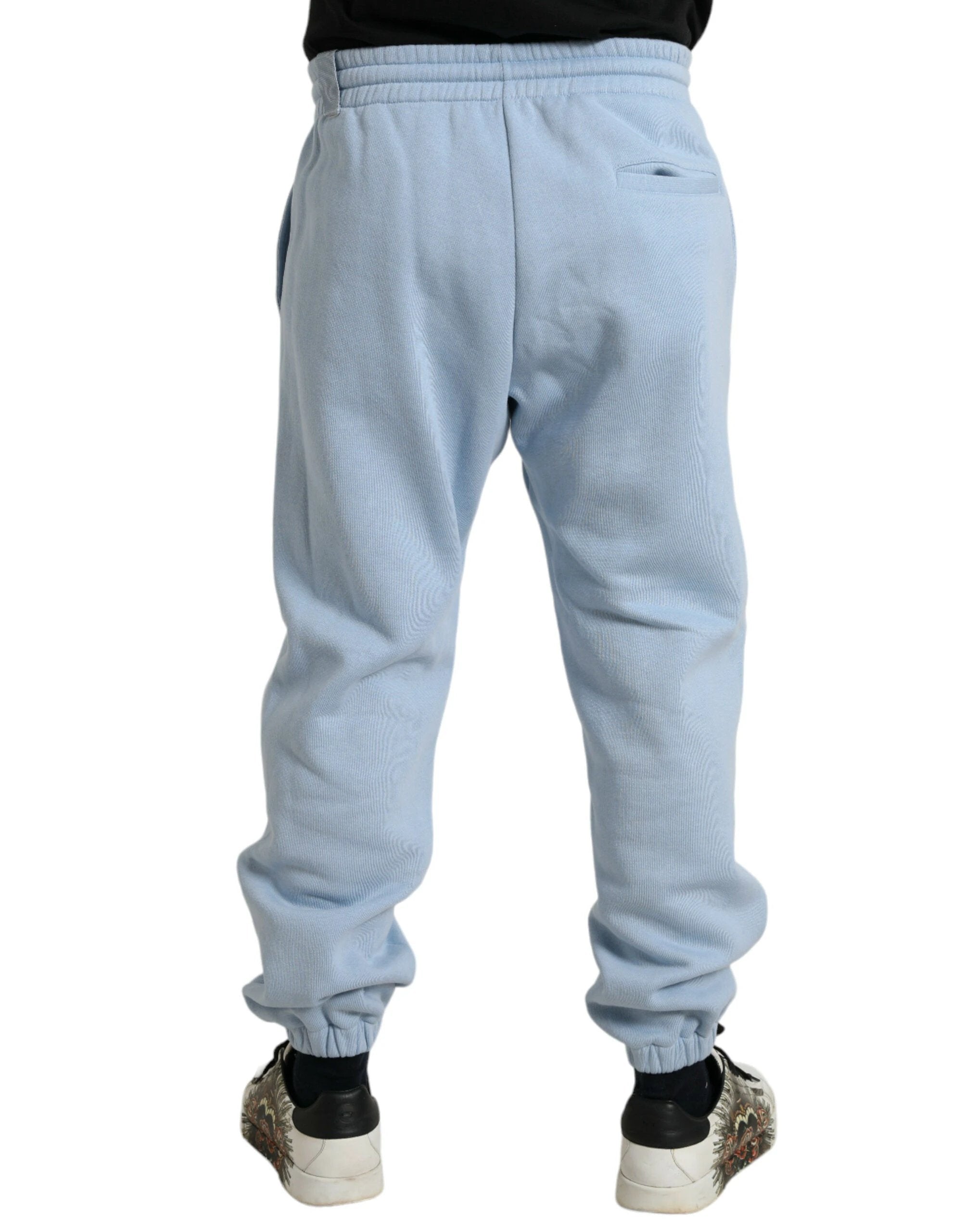 Dolce & Gabbana Light Blue Cotton Sweatpants Men Jogger Pants by Dolce & Gabbana