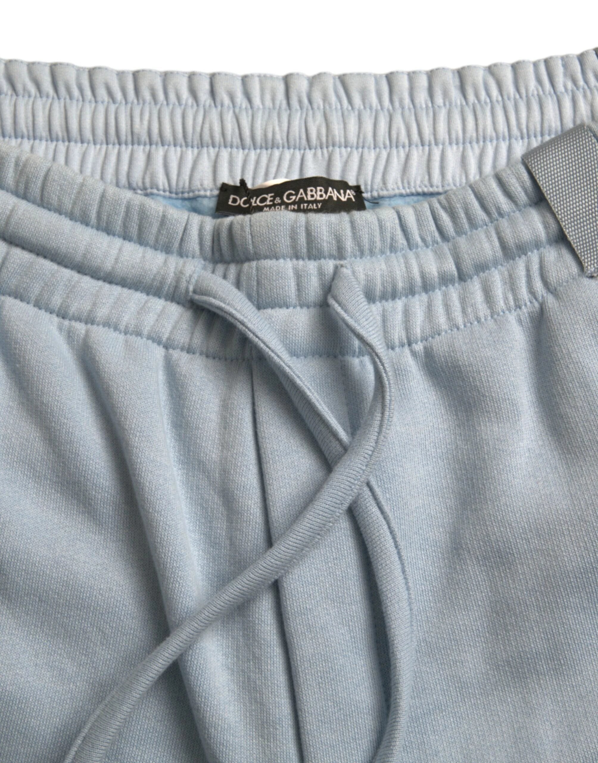 Dolce & Gabbana Light Blue Cotton Sweatpants Men Jogger Pants by Dolce & Gabbana