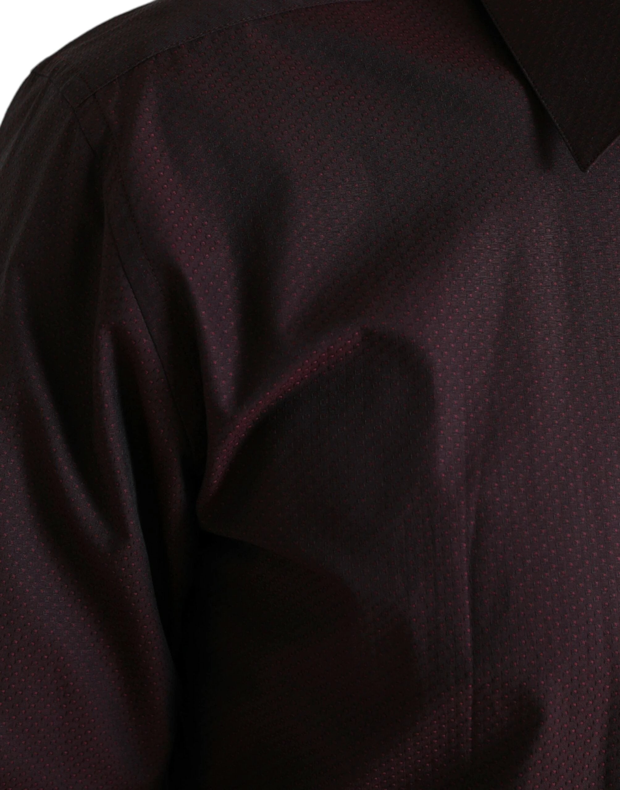 Dolce & Gabbana Maroon Jacquard Formal Dress MARTINI Shirt by Dolce & Gabbana
