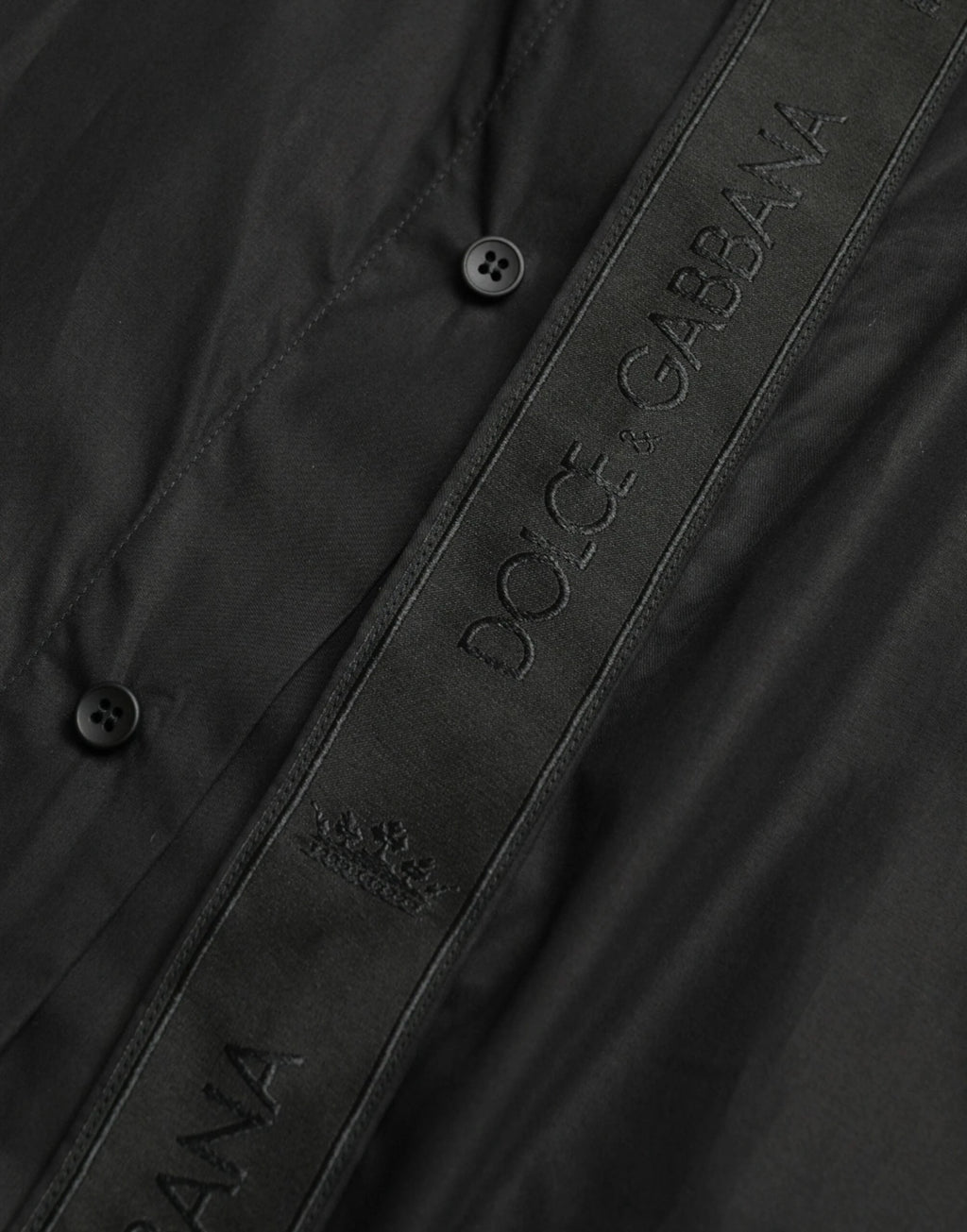 Dolce & Gabbana Black Cotton Logo Formal GOLD Dress Shirt by Dolce & Gabbana