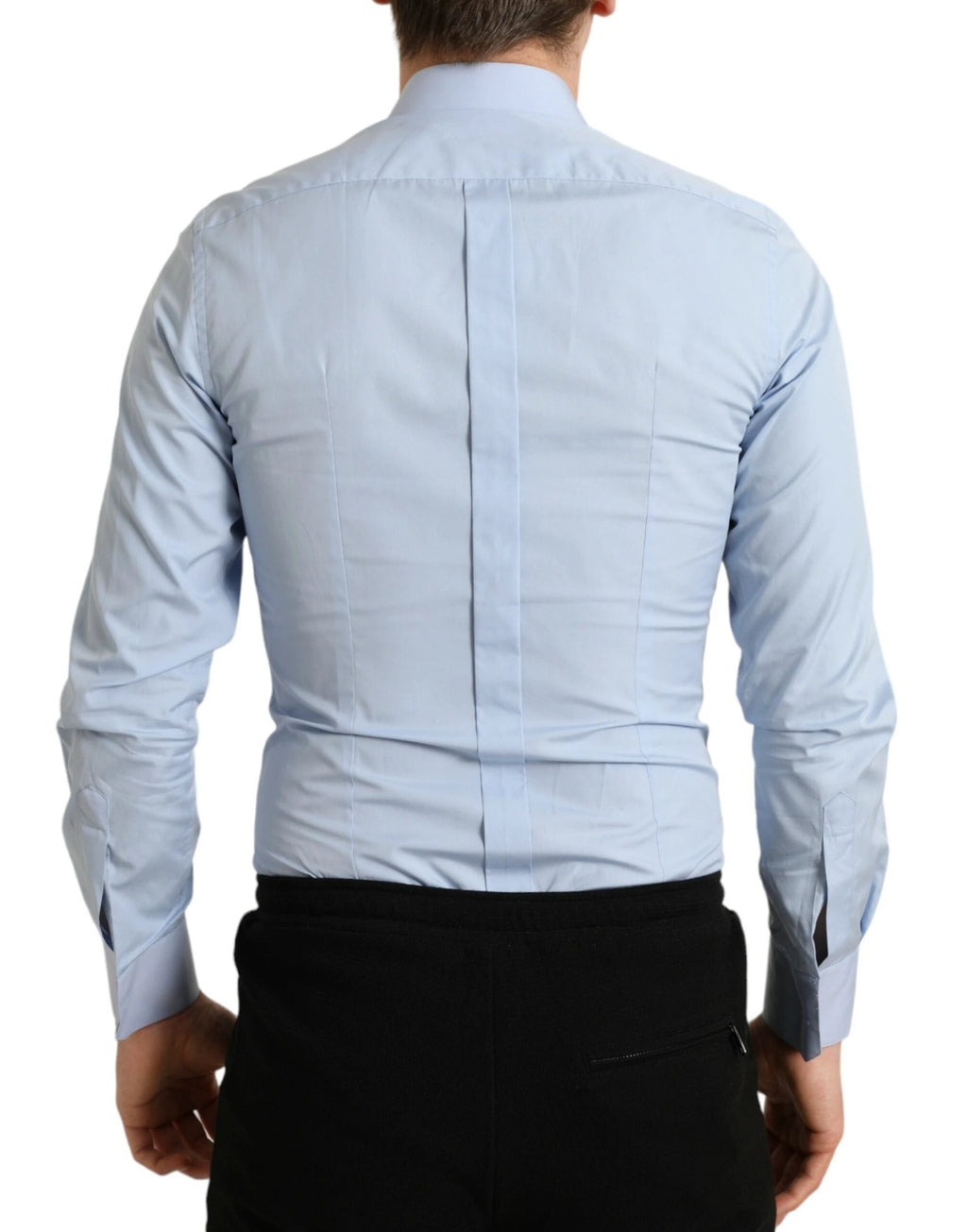 Dolce & Gabbana Sky Blue Cotton Men Formal GOLD Dress Shirt by Dolce & Gabbana
