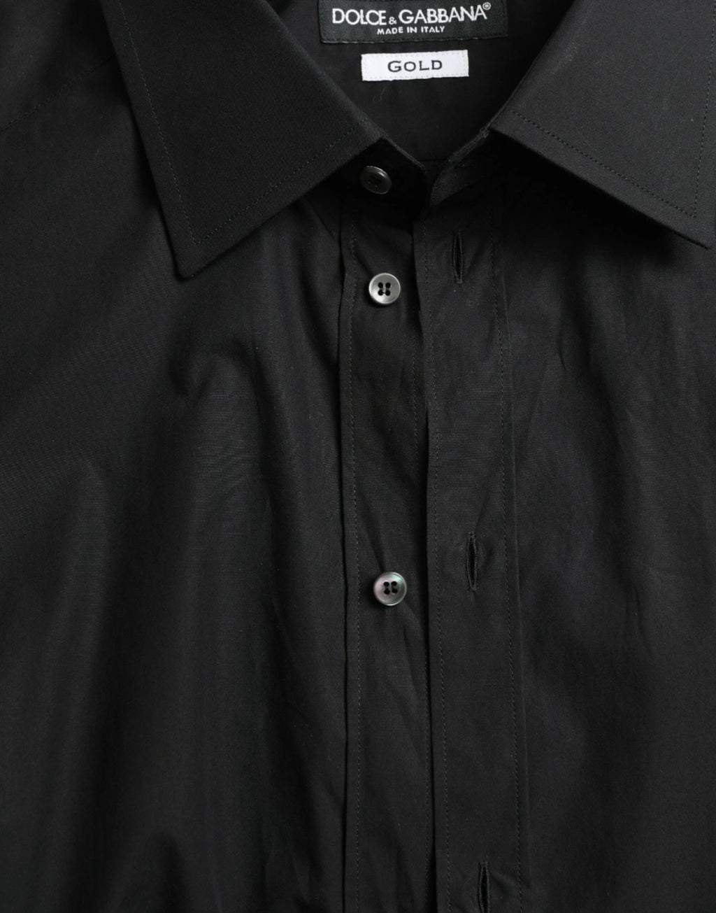Dolce & Gabbana Black Cotton Men Formal GOLD Dress Shirt by Dolce & Gabbana