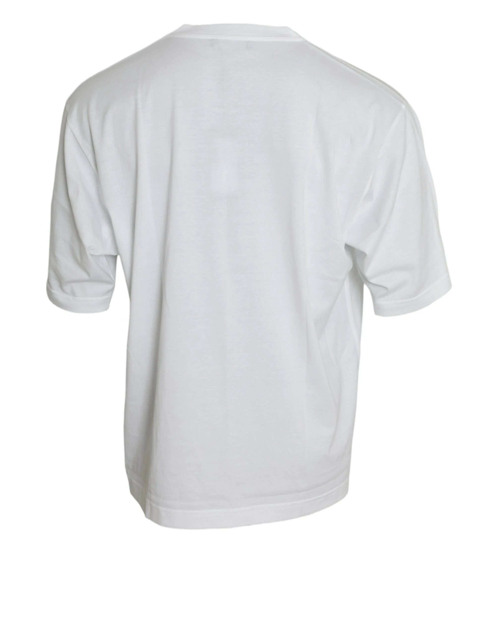 Dolce & Gabbana White Cotton Short Sleeves Crewneck T-shirt by Dolce & Gabbana