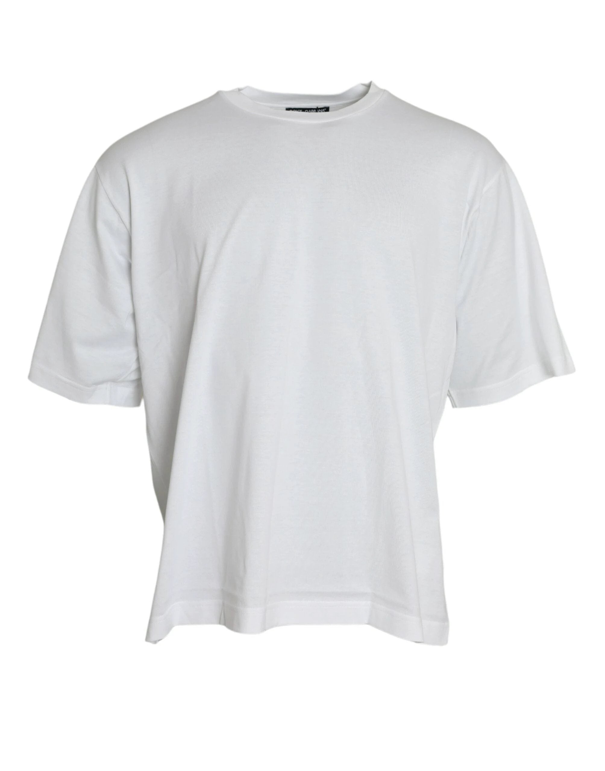 Dolce & Gabbana White Cotton Short Sleeves Crewneck T-shirt by Dolce & Gabbana