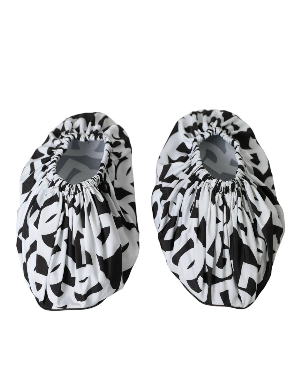 Dolce & Gabbana White Logo Print Nylon Slip On Flats Shoes by Dolce & Gabbana