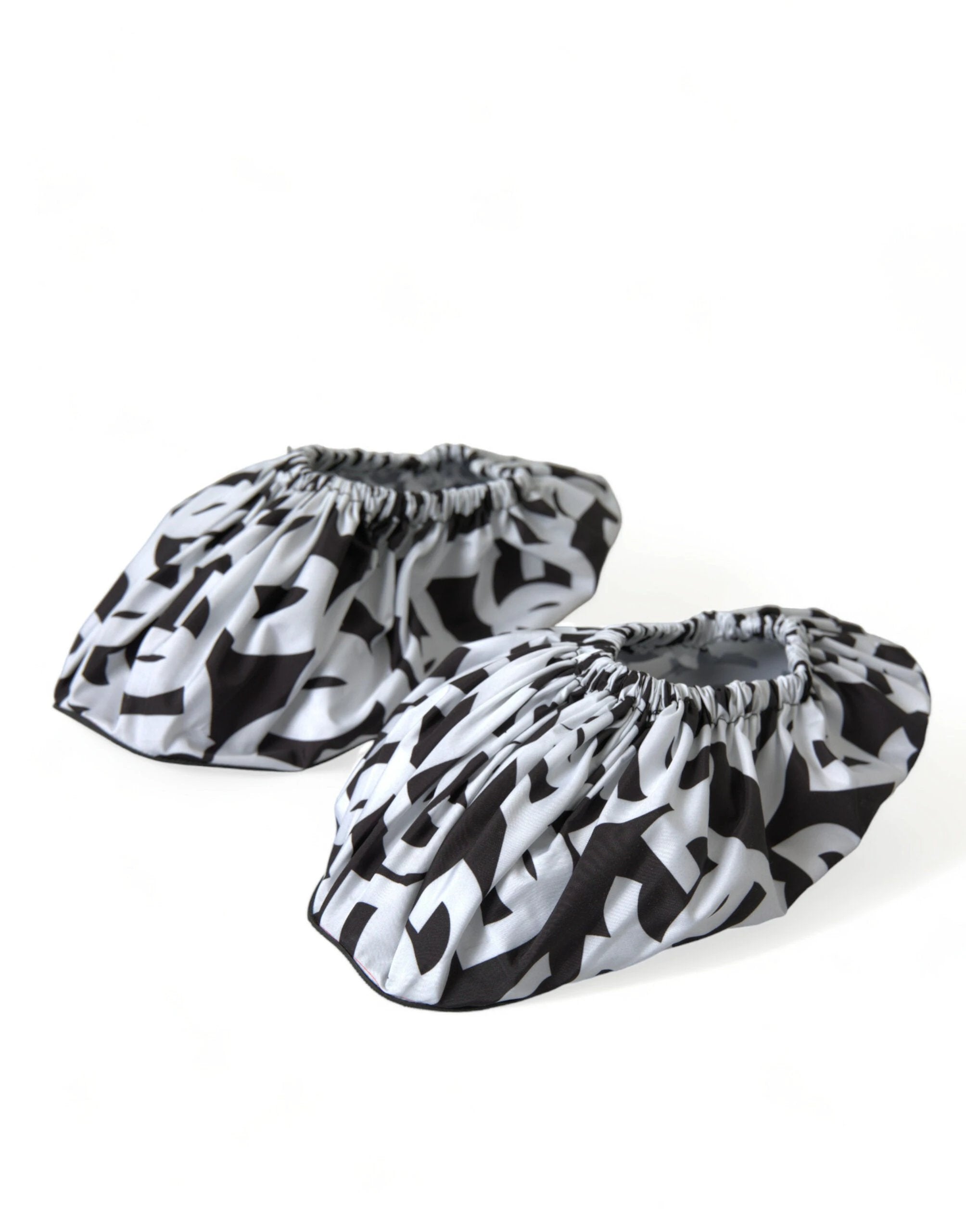 Dolce & Gabbana White Logo Print Nylon Slip On Flats Shoes by Dolce & Gabbana