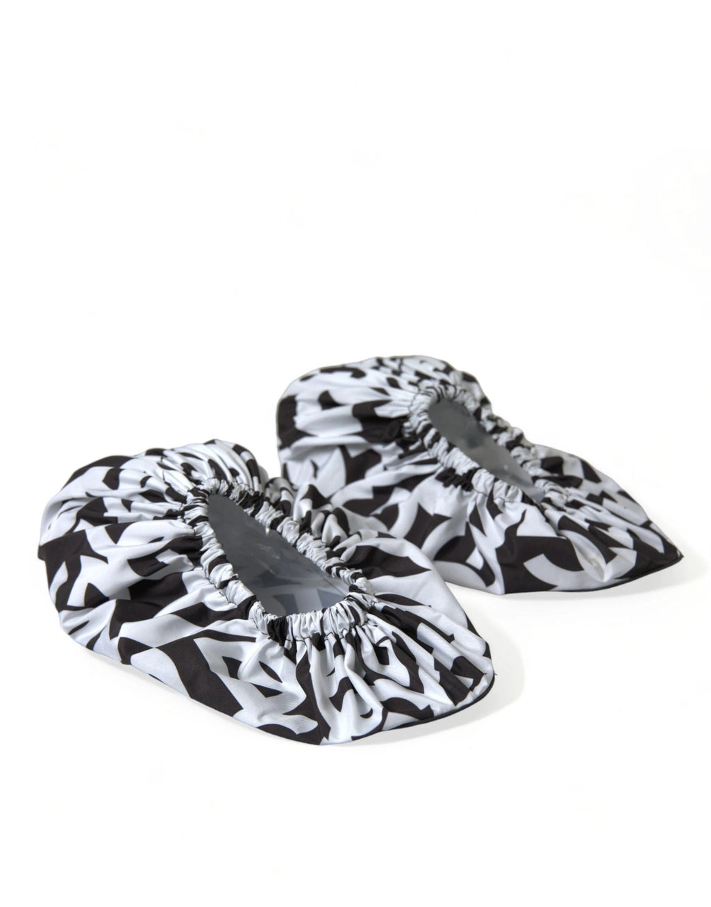 Dolce & Gabbana White Logo Print Nylon Slip On Flats Shoes by Dolce & Gabbana