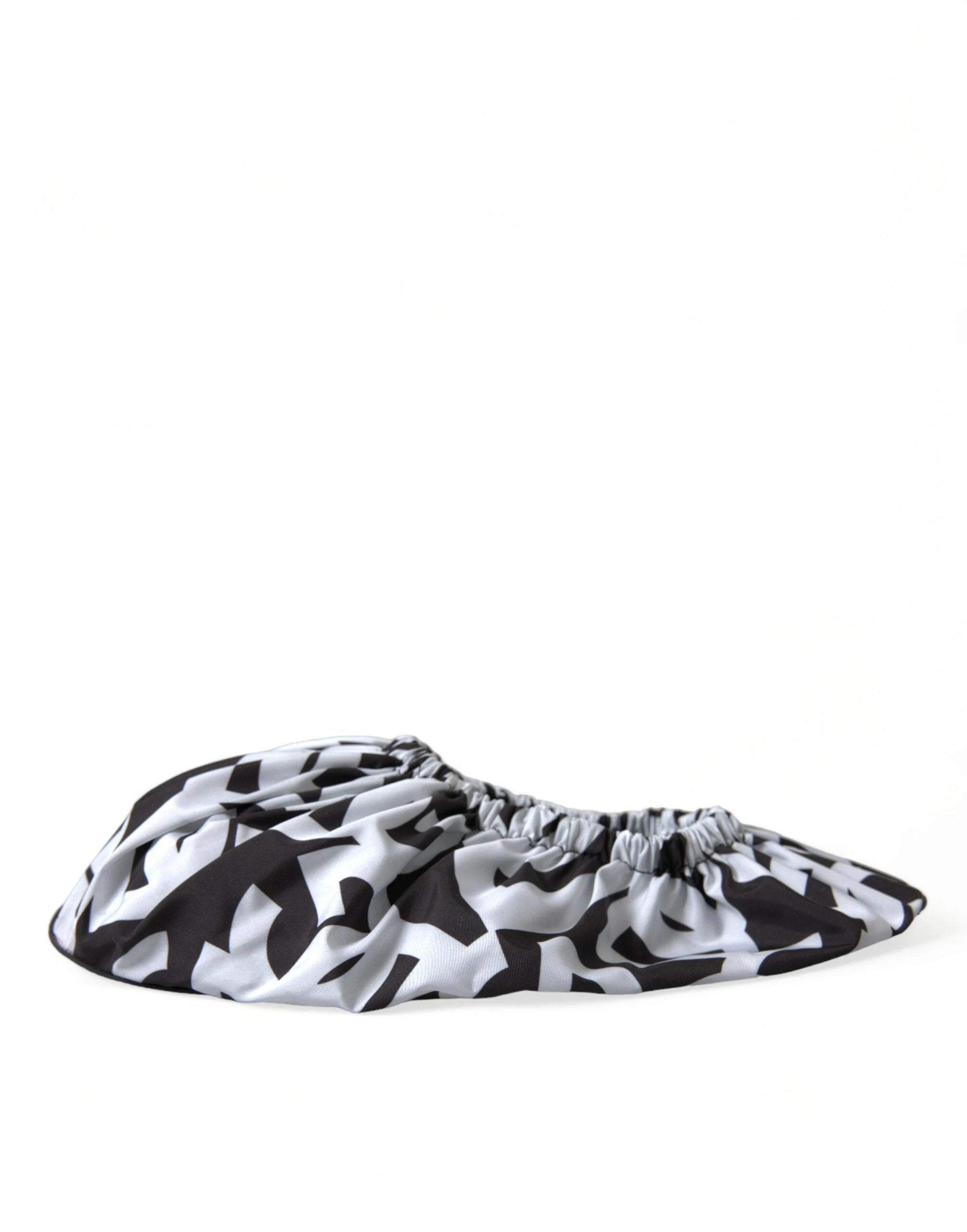 Dolce & Gabbana White Logo Print Nylon Slip On Flats Shoes by Dolce & Gabbana