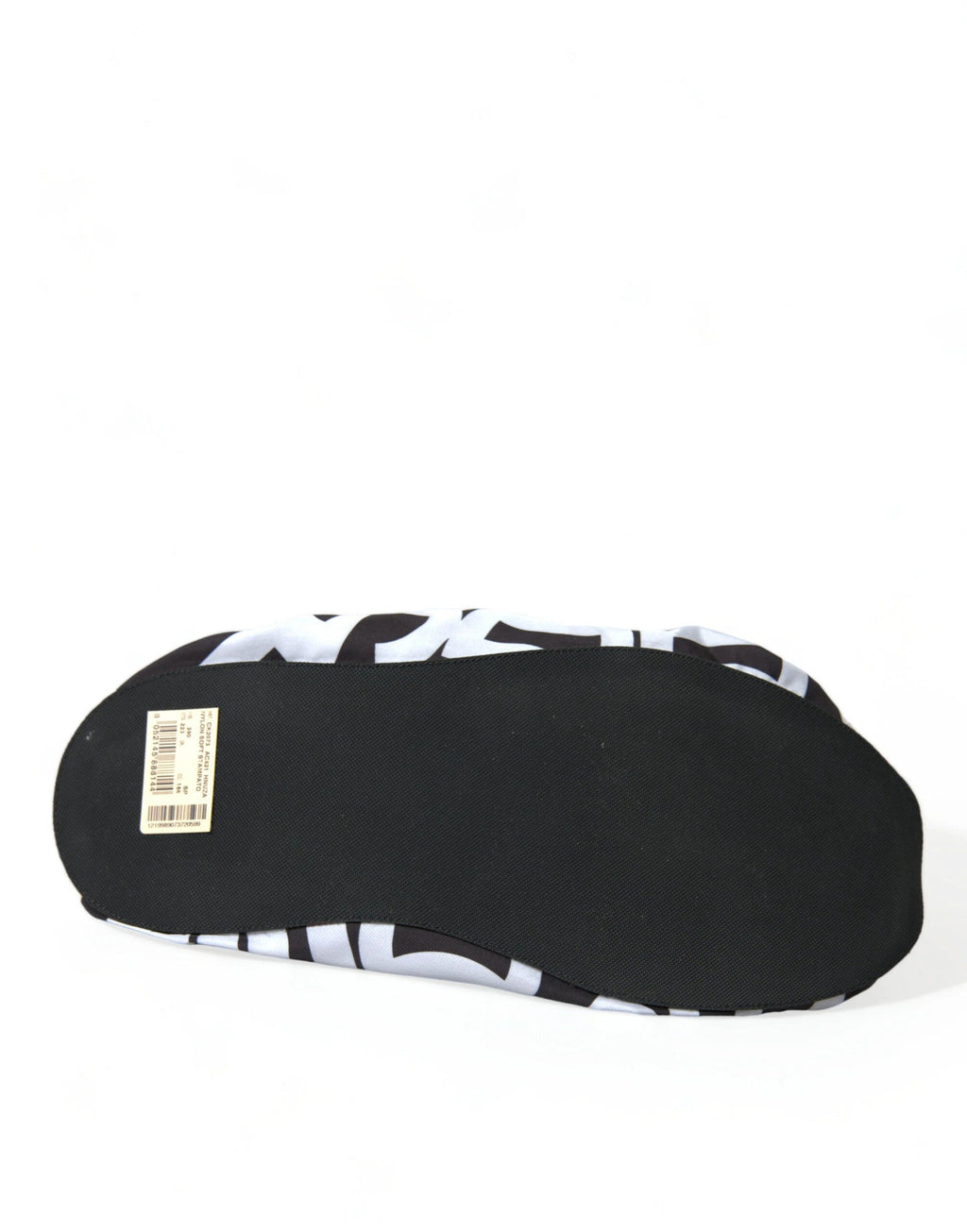 Dolce & Gabbana White Logo Print Nylon Slip On Flats Shoes by Dolce & Gabbana