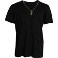 Dolce & Gabbana Black Silver Chain Short Sleeve T-shirt by Dolce & Gabbana