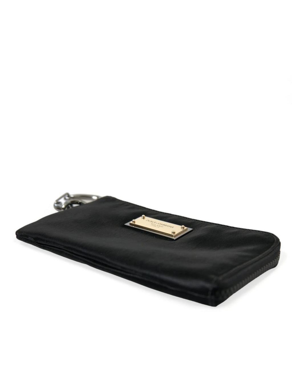 Dolce & Gabbana Black Nylon Logo Plaque Keyring Pouch Clutch Bags by Dolce & Gabbana